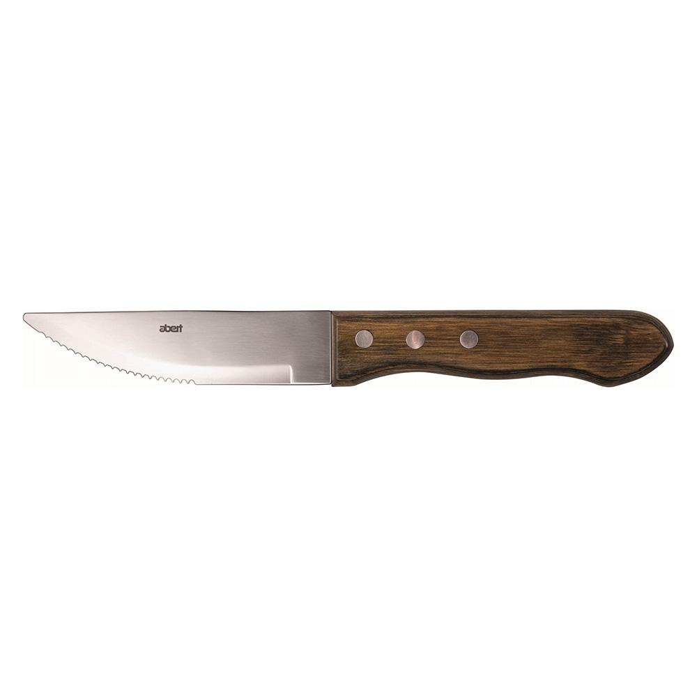Abert Cuchillo de Carne Dentado de Acero Inoxidable, Apto Lavavajillas - Set 12 Unidades 25 cm - Colección Pizza & Steaks