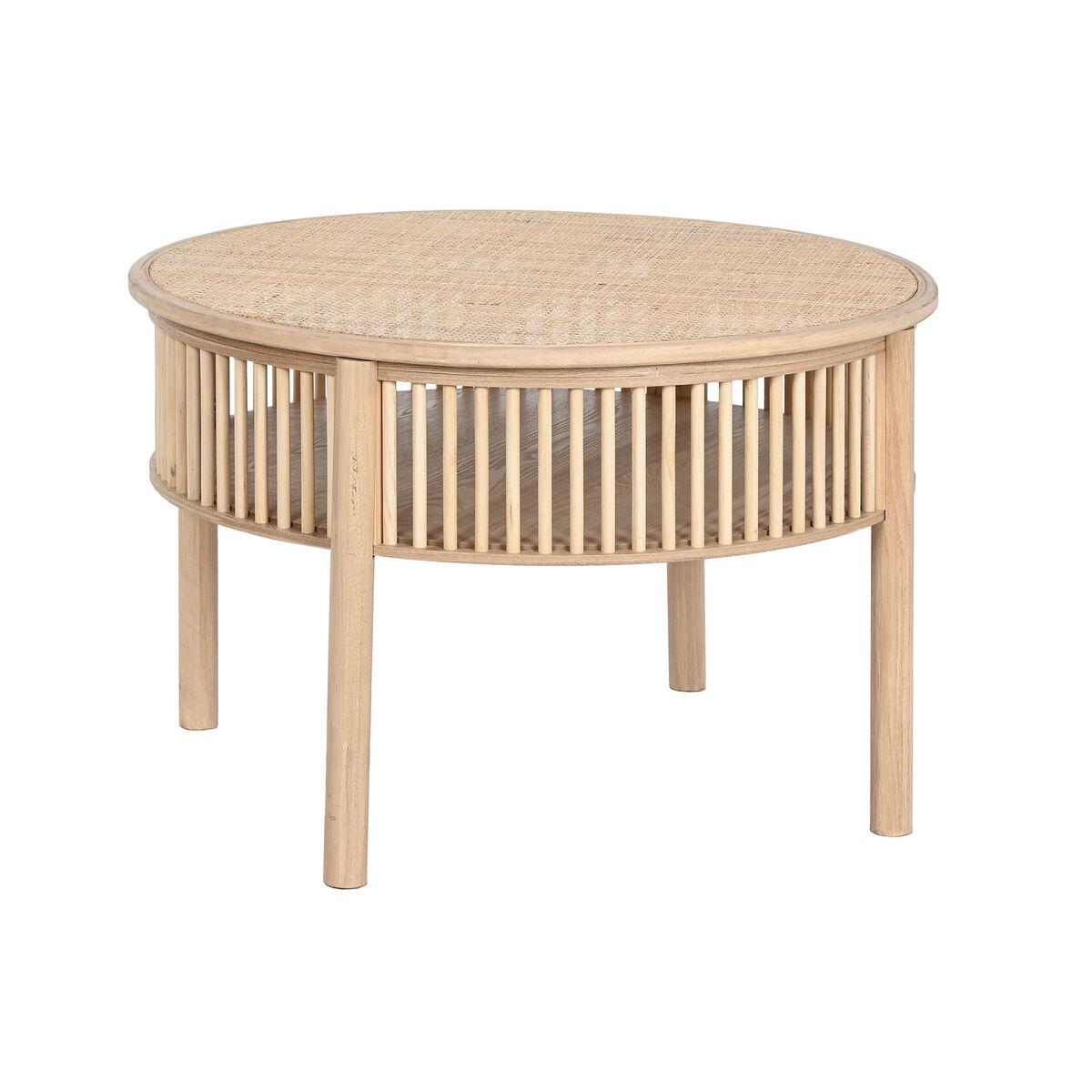 DKD Home Decor Mesa de Centro Scandi de Abeto Natural 75 x 75 x 49 cm Desmontable