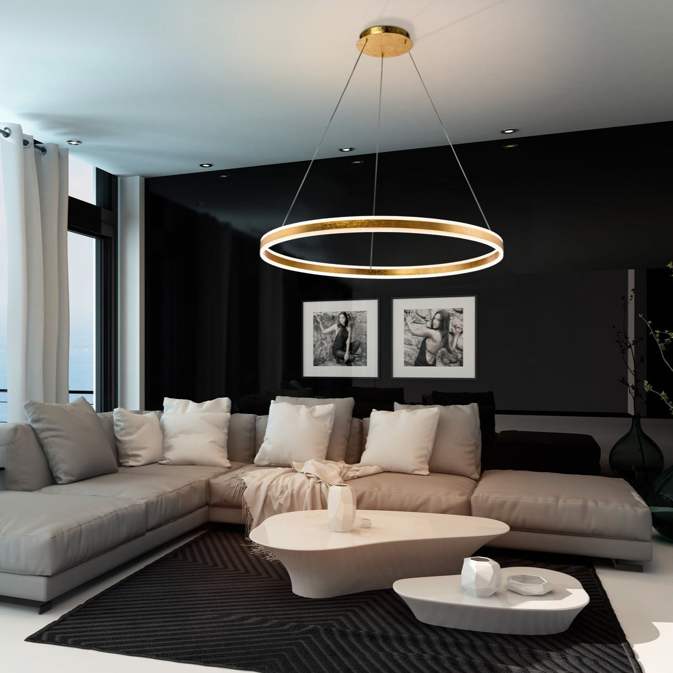 Schuller Helia Lámpara de techo colgante LED oro 100Ø 831622