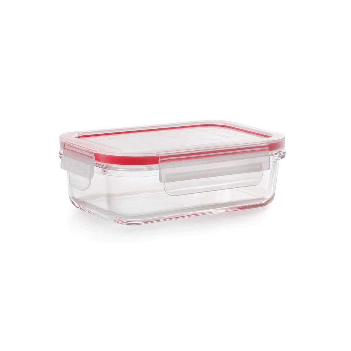 Ibili Fiambrera borosilicato rectangular 400 ml, juntas de silicona, resiste -40°C a 450°C, 754704
