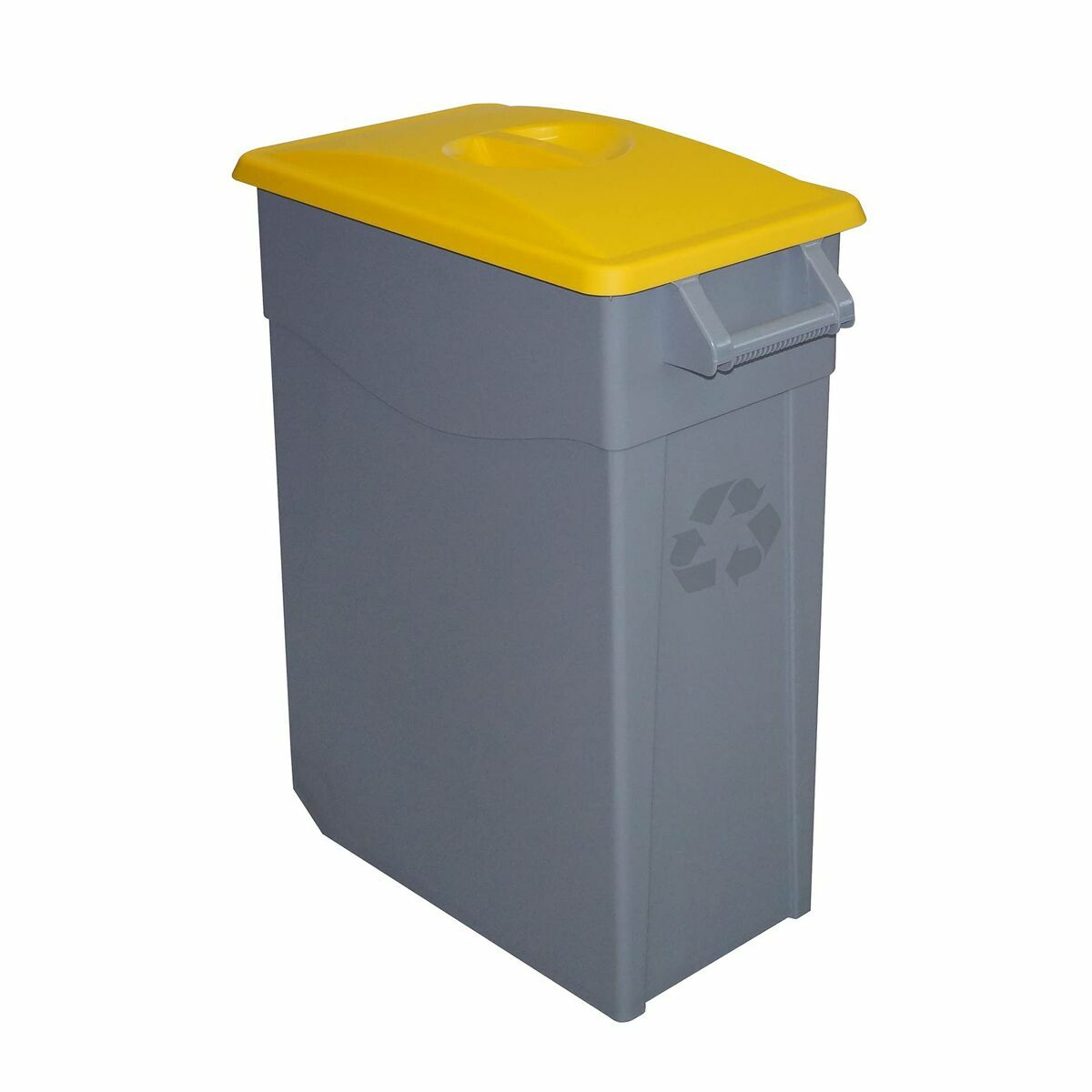 Denox Cubo Basura Reciclaje 65L Cerrado Amarillo - 29x67x59 cm (2 Unidades)