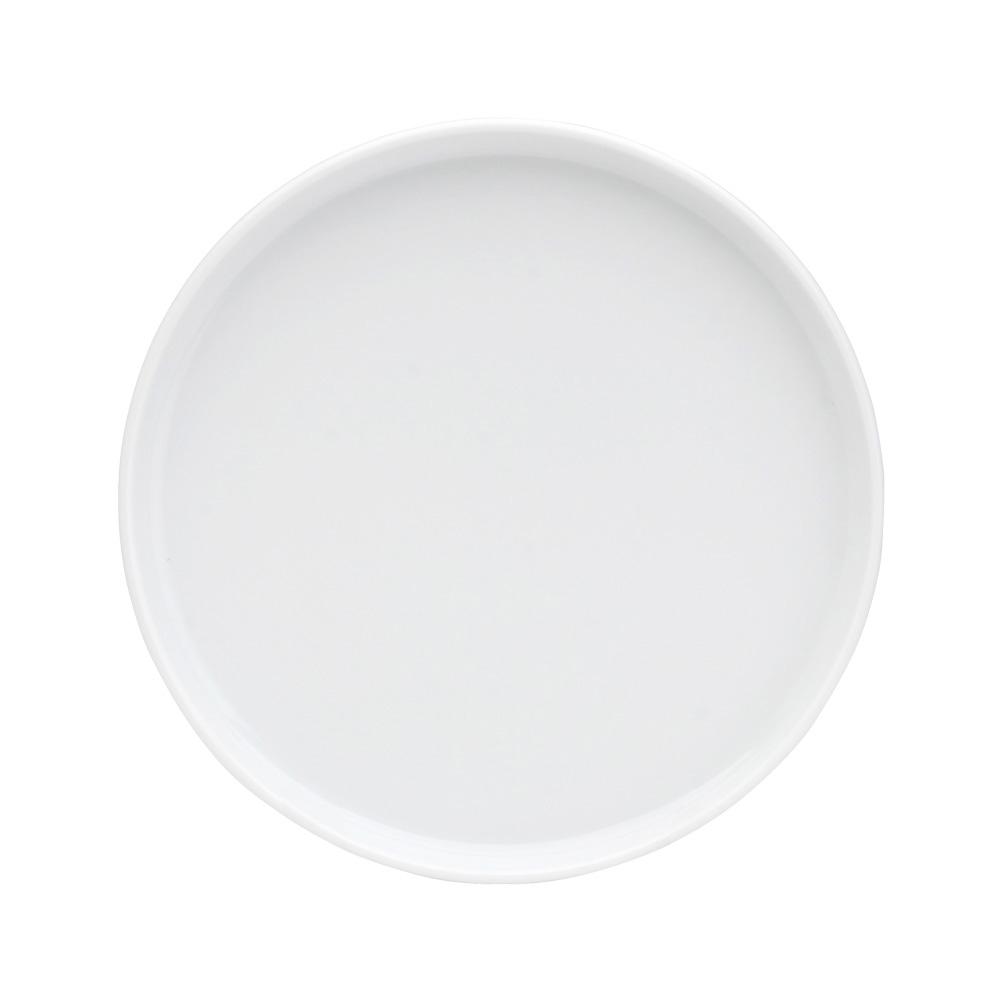 Avet Plato Postre Colección Elipse White Set de 4, Redondo con ala, Ø 20 cm, 2.5 cm altura - Apto Lavavajillas, Congelador y Microondas