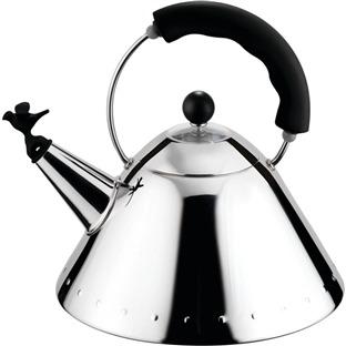 Alessi 9093 Hervidor de Agua Acero Inoxidable 18/10 con Silbato en Forma de Pájaro - Diseño de Michael Graves