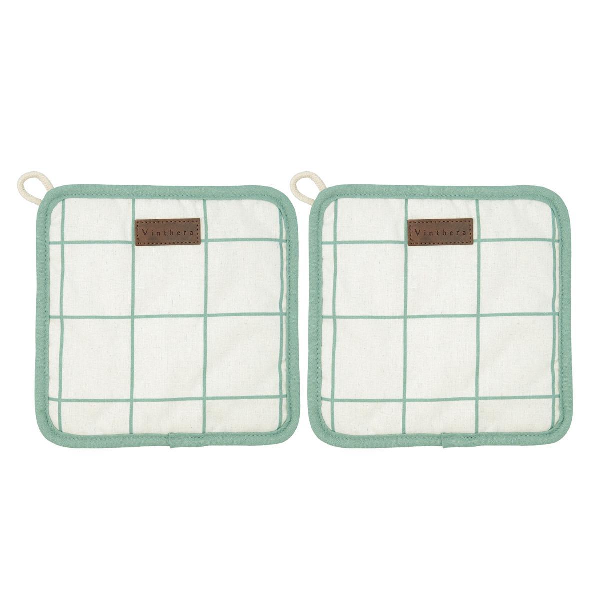 Vinthera Okapi Due: Set de 2 Agarradores Reciclados Bicolor Textil 20x20 cm con Larga Duración y Certificado Oeko-Tex