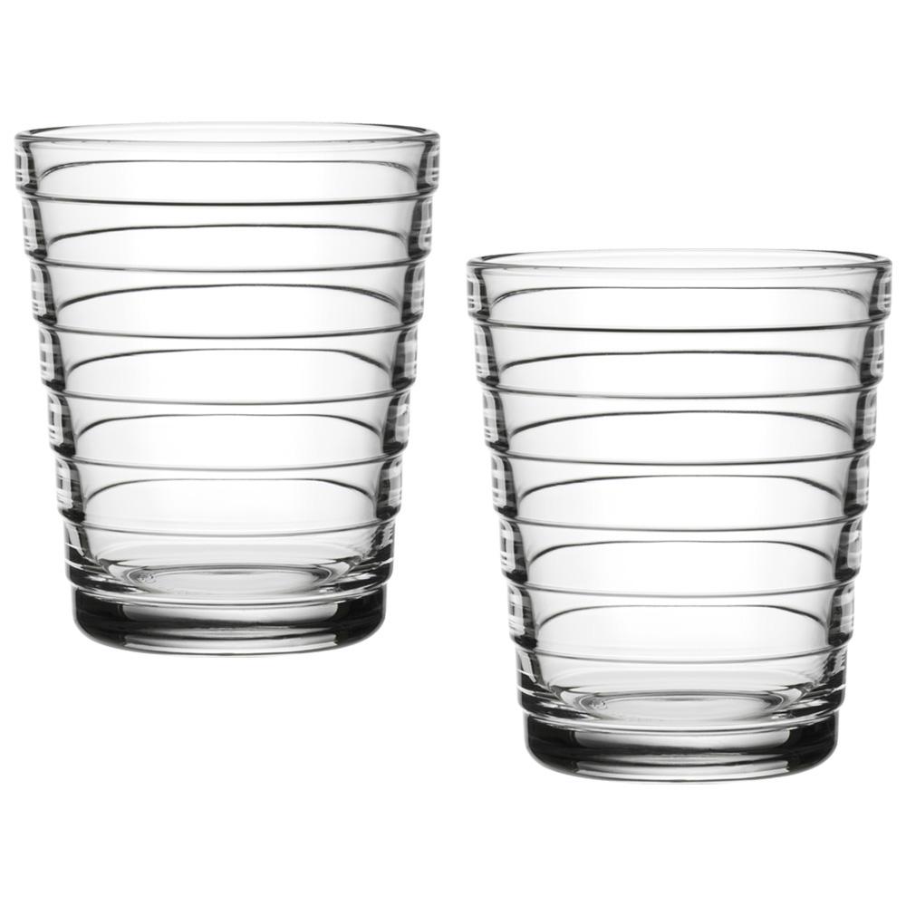 Iittala Colección Aino Aalto - Set de 6 Vasos de Cristal Transparentes 220 ml | Aptos para Lavavajillas | Medidas: 9x7,6 cm