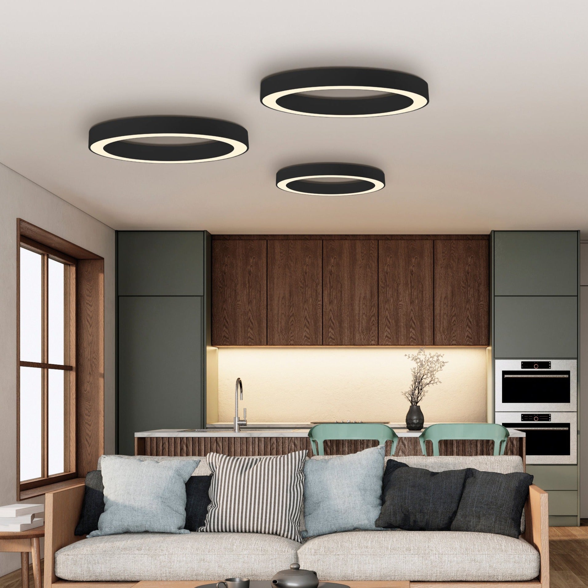 ACB Aliso Plafón negro LED Slide Switch P3742171N