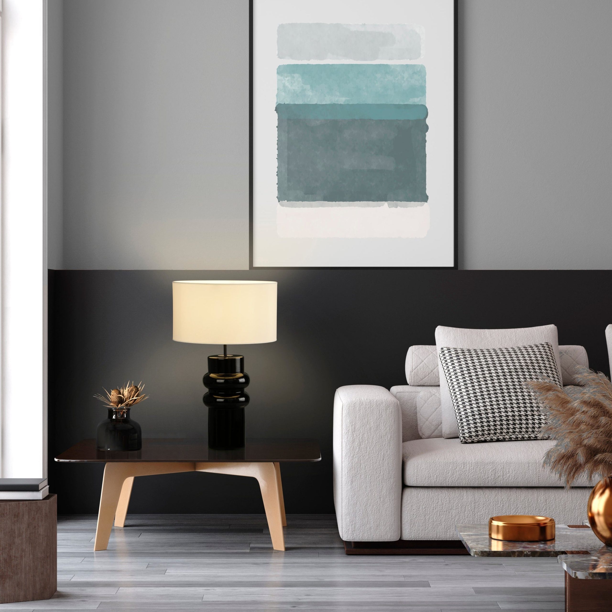 ACB Almeria Sobremesa negro brillo LED E27 interruptor de cable S8213080N