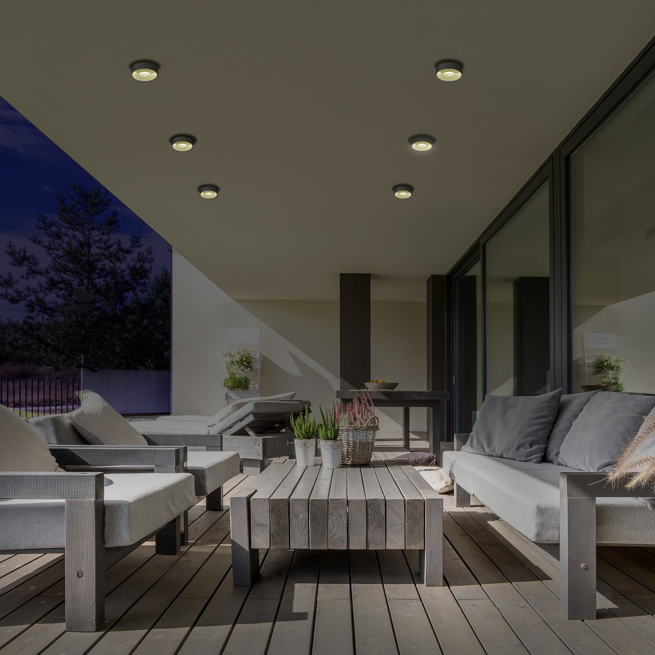 ACB Ania Plafón 2060 Antracita Texturado, LED 6W 3000K 495lm, CRI80 IP65 P2060000GR