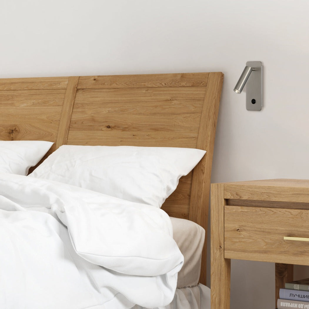 ACB Aron Aplique 16/3240 Níquel Satinado, LED 3W 3000K 315lm, CRI90 , LED integrado, Con interruptor, Orientable A32401NS