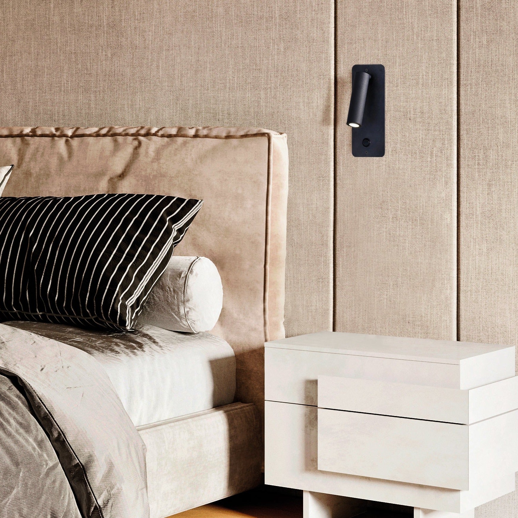 ACB Aron Empotrable 16/3240 Negro Texturado, LED 3W 3000K 315lm, CRI90 , LED integrado, Con interruptor E32401N