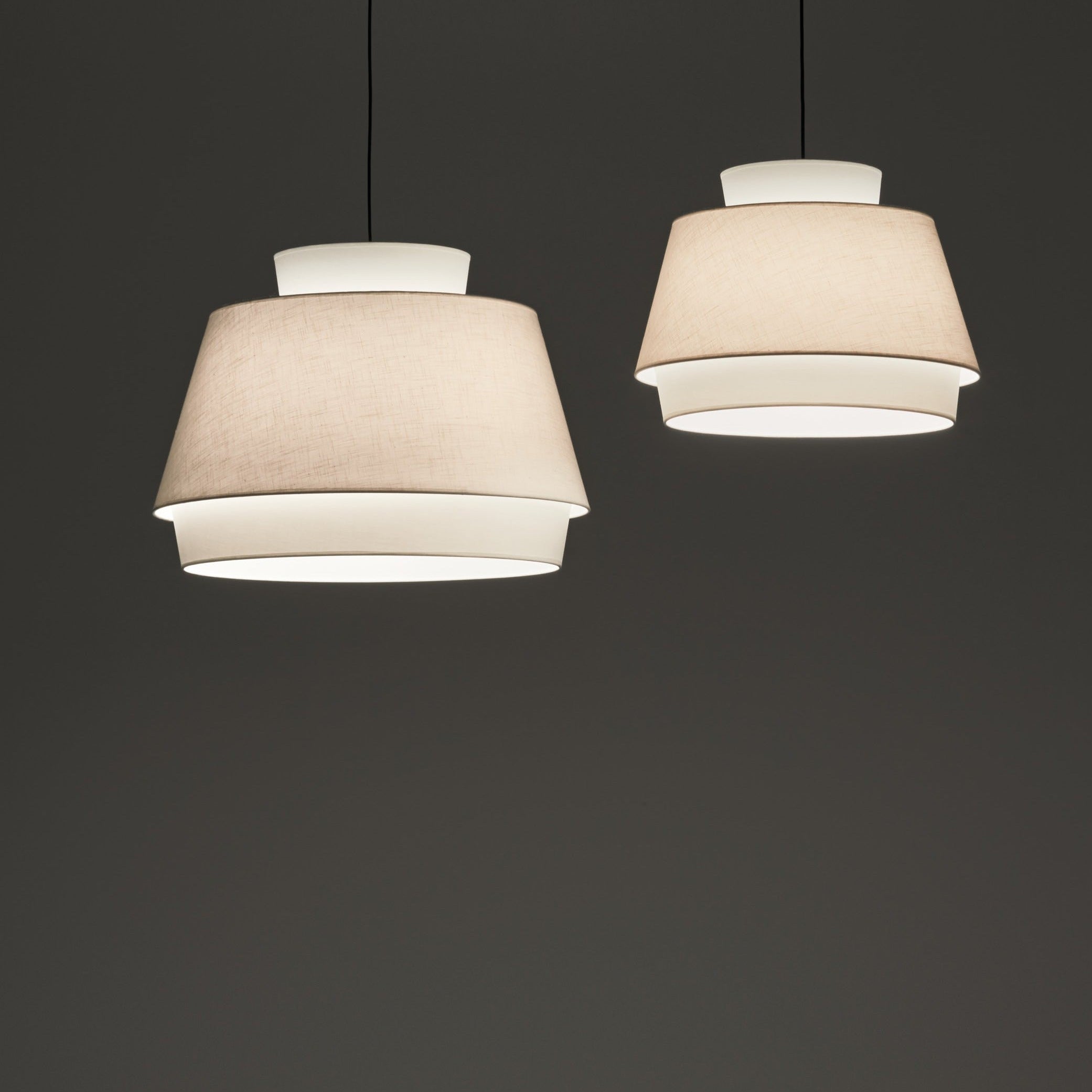 ACB Aspen Lámpara de techo colgante 3916/45 Blanco/Lino, Kit Negro Text., LED E27 15W, C39164BLI