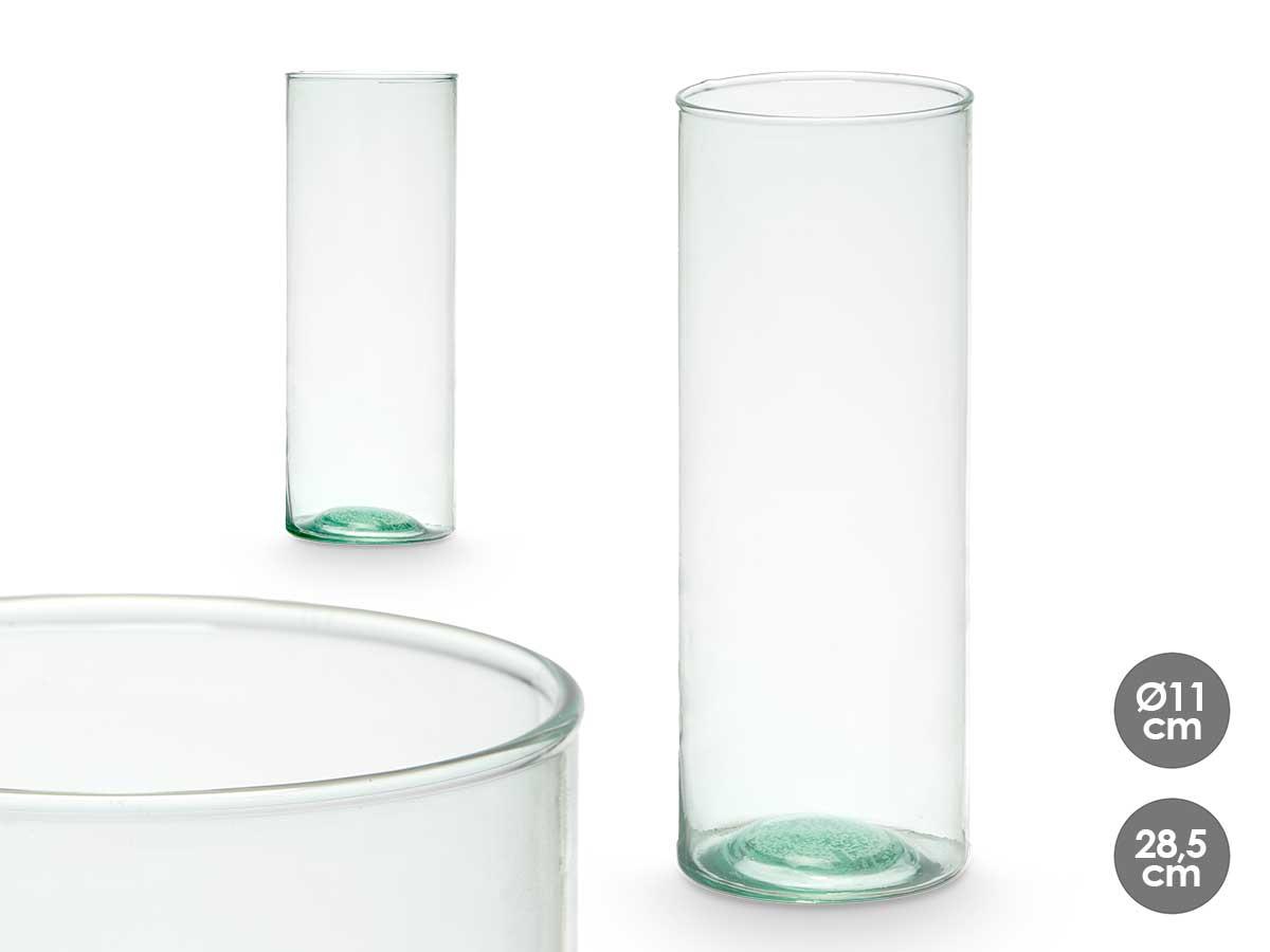 Giftdecor Jarrón de Vidrio Reciclado Transparente 11x28.5 cm (6 Unidades)
