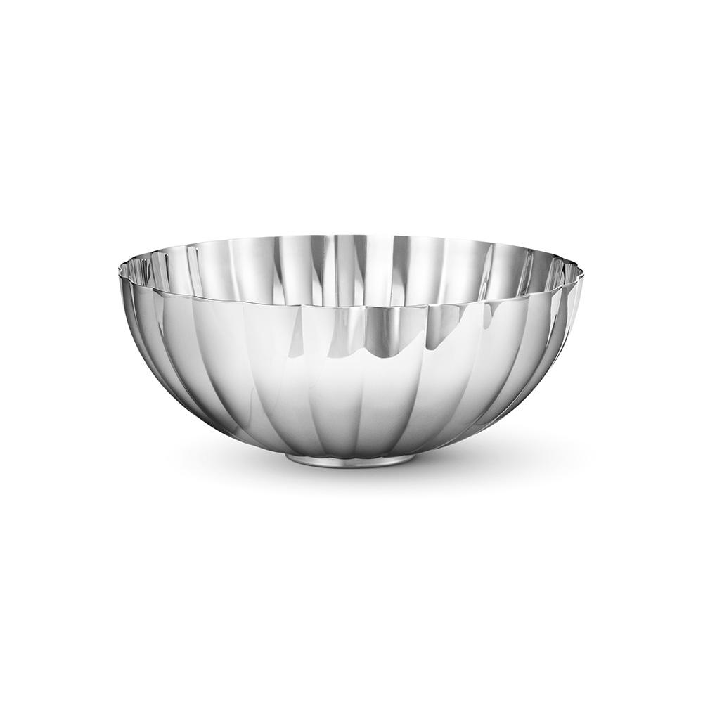 Georg Jensen Bol Bernadotte de Acero Pulido, Altura 7.5 cm, Diámetro 17.5 cm