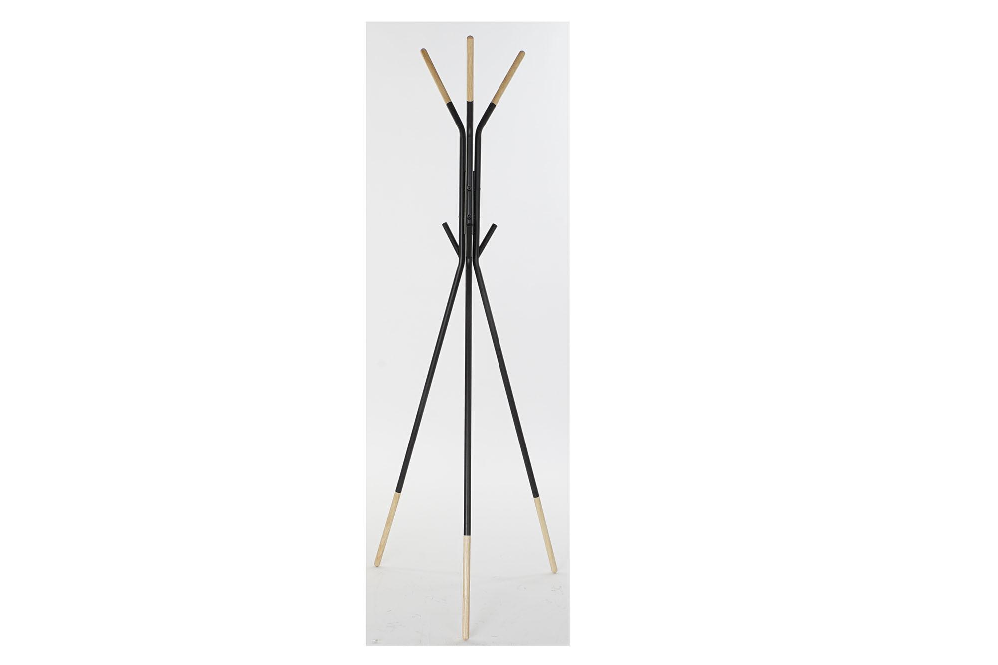 Perchero de Pie DKD Home Decor Negro Natural Acero Plástico Loft 65 x 65 x 179 cm