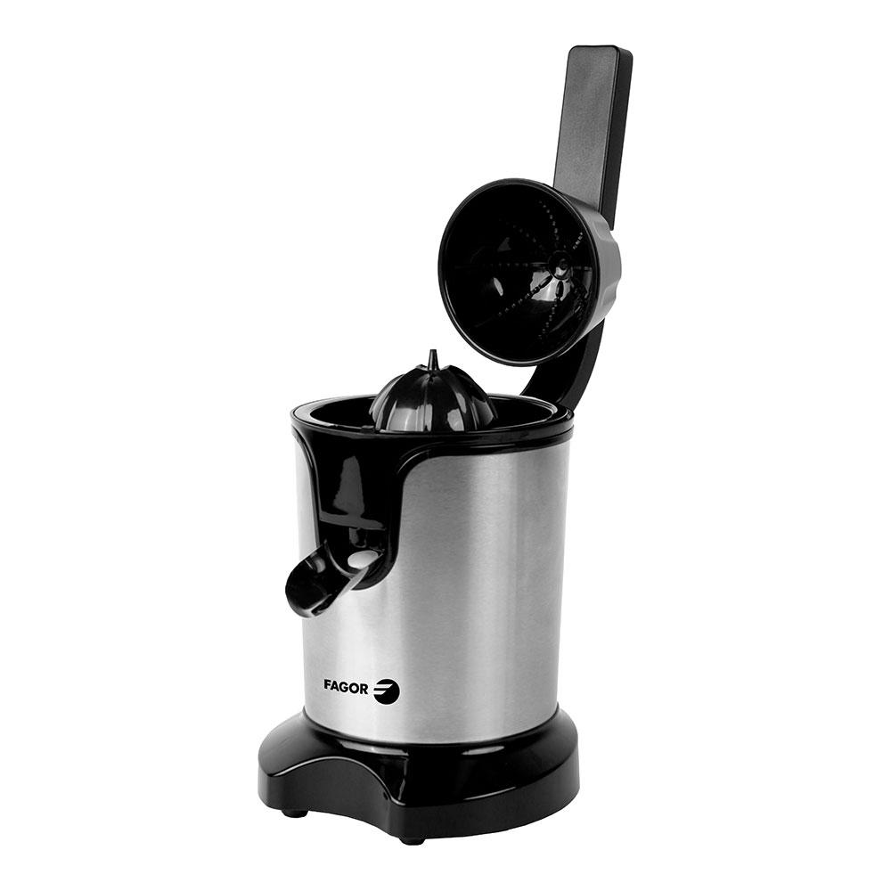 Fagor Exprimidor de cítricos 600 W 350 ml, acero inoxidable, con sistema antigoteo y base antideslizante