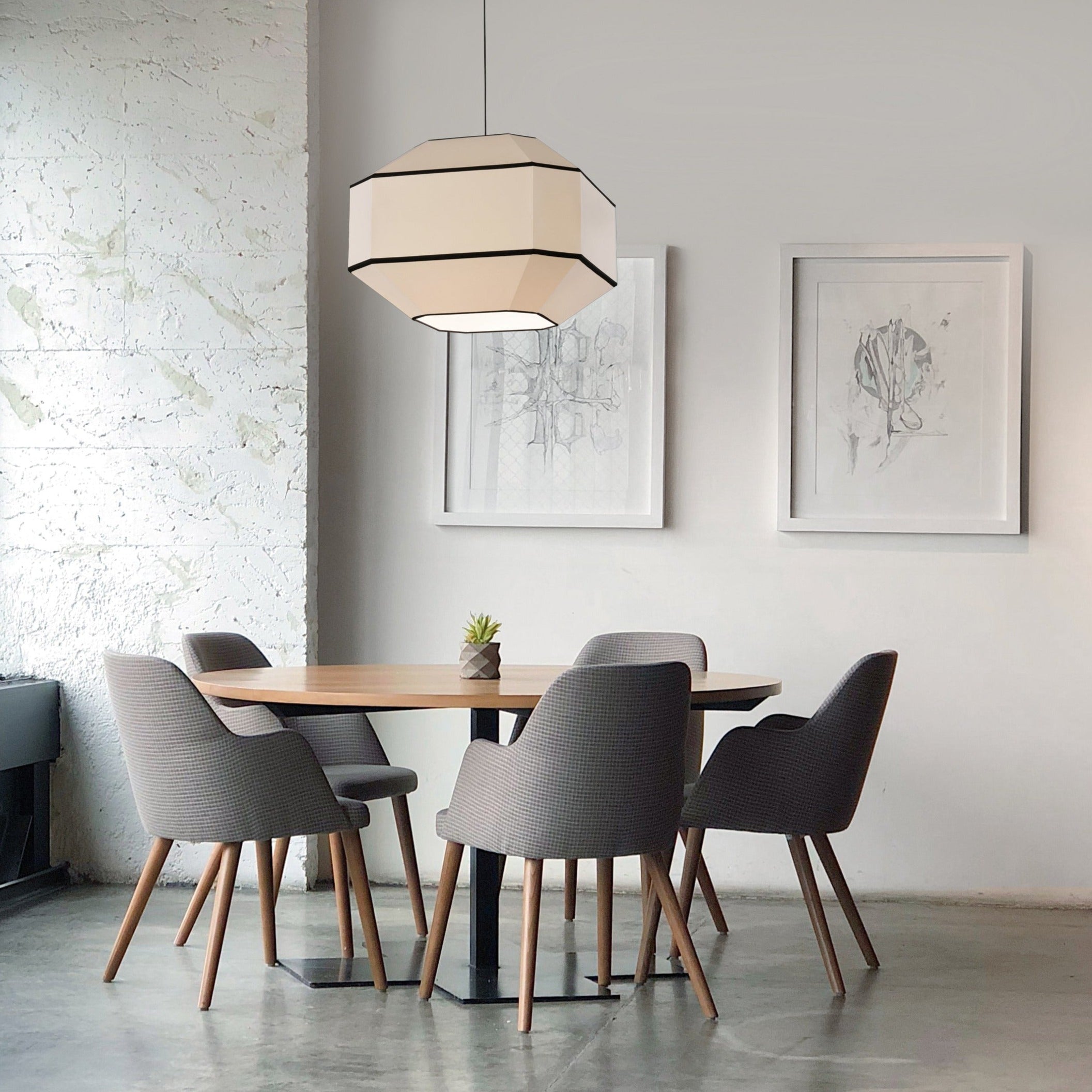 ACB Bauhaus Lámpara de techo colgante blanco negro Kit blanco LED E27 C3917482BN