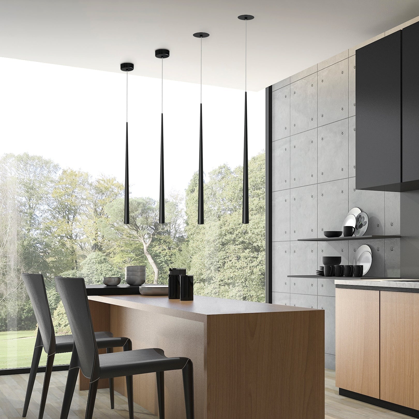 ACB Bendis Lámpara de techo colgante Negro LED 5W 3000K 600lm, CRI90 I, LED integrado C356220N