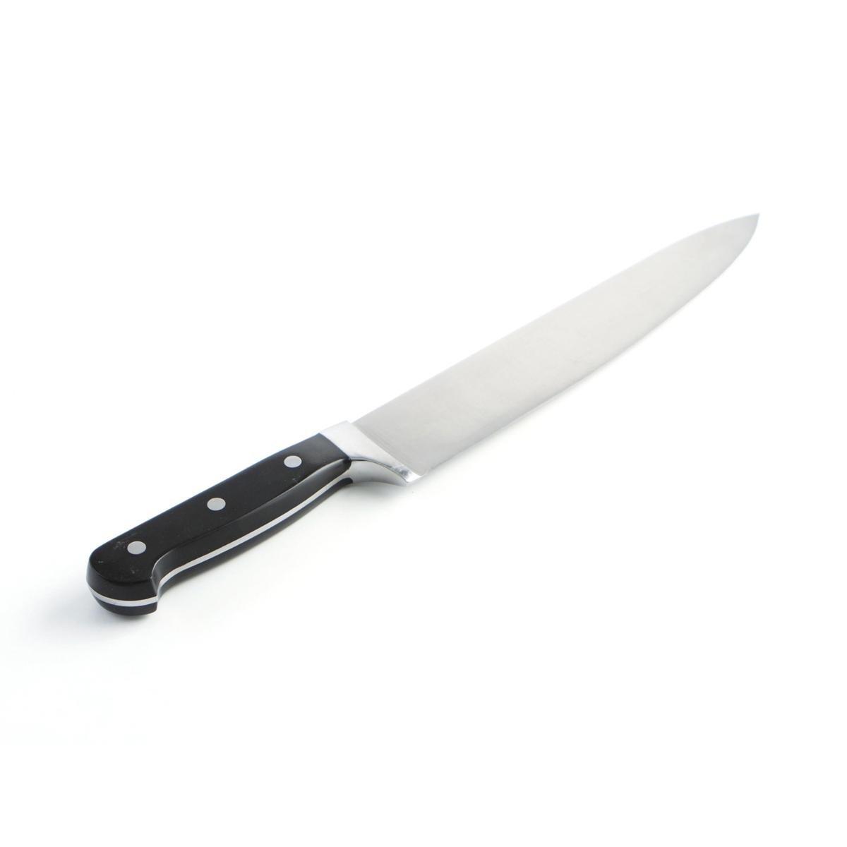 Quid Professional Cuchillo Chef Inox Chef Black Acero Inoxidable 25 cm Pack 6 Unidades Negro con Mango Ergonómico Soft Touch y Extra Resistente