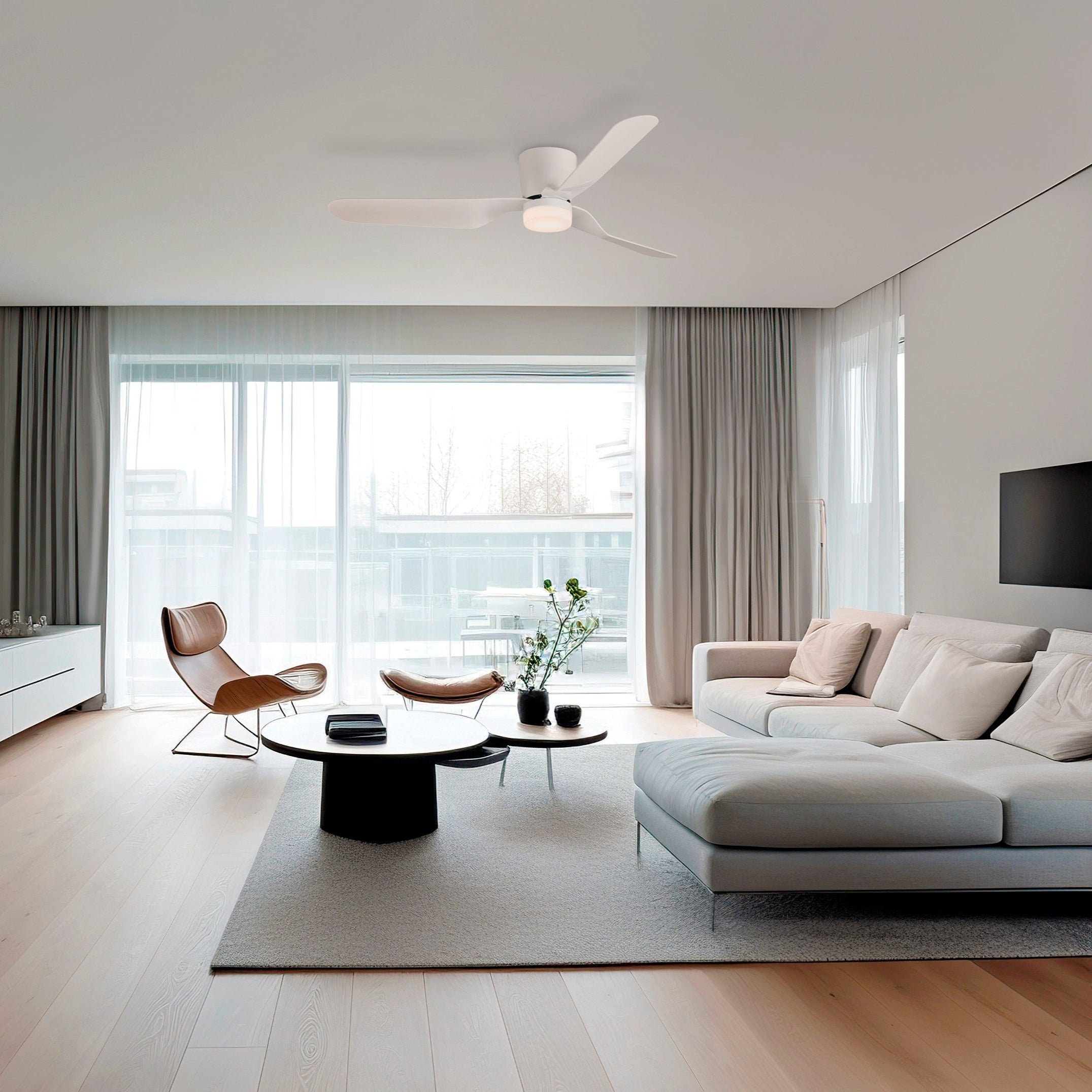 ACB Brisa Ventilador de techo blanco LED + motor DC, mando a distancia V2503520B