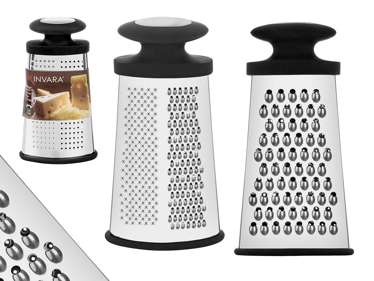 Kinvara Rallador Vertical Asa, de Metal y Goma, Negro y Plata, 12.4 x 23.5 x 5.5 cm (24 Unidades)