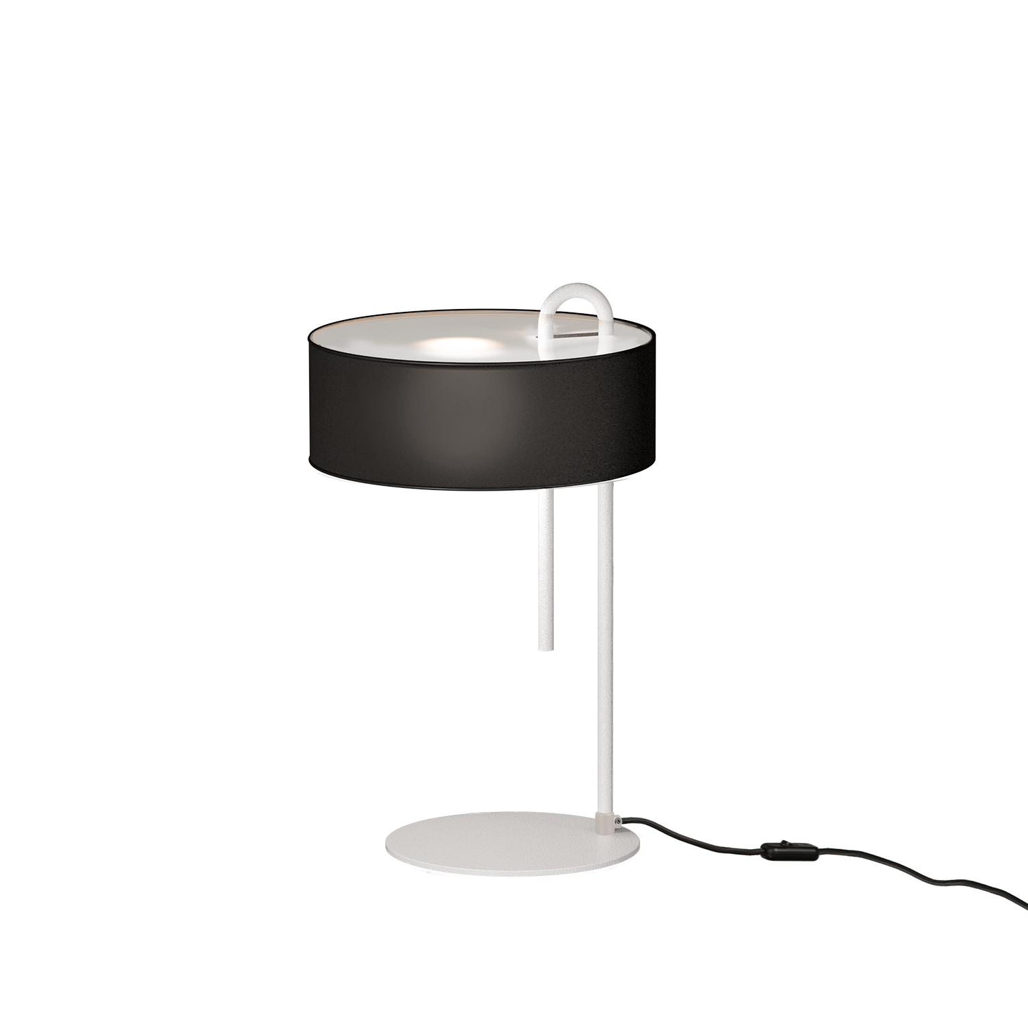 ACB Clip Sobremesa 8178 Blanco Texturado/Negro, LED E27 15W, I, Interruptor de cable S8178081BN