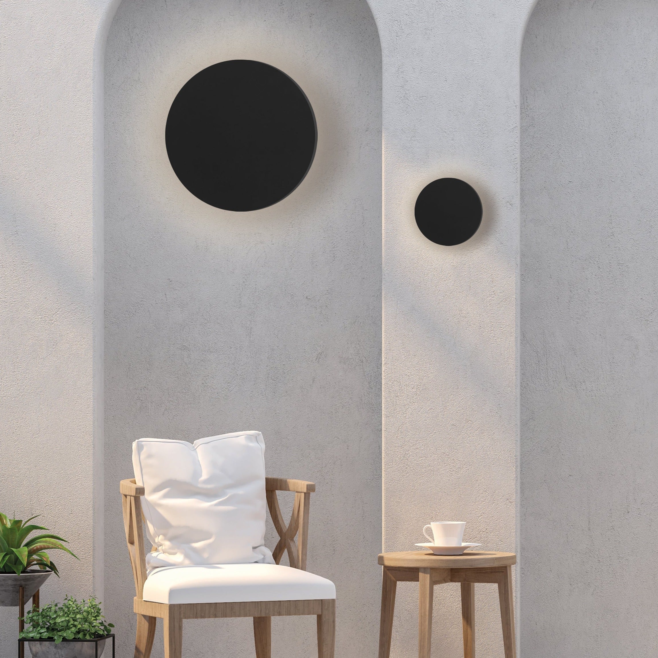 ACB Combo Aplique 16/3966-30 Negro Texturado, LED 11W 760lm, CRI90 IP65, LED integrado, Kelvin 2700K-3000K Slide Switch A3966170N