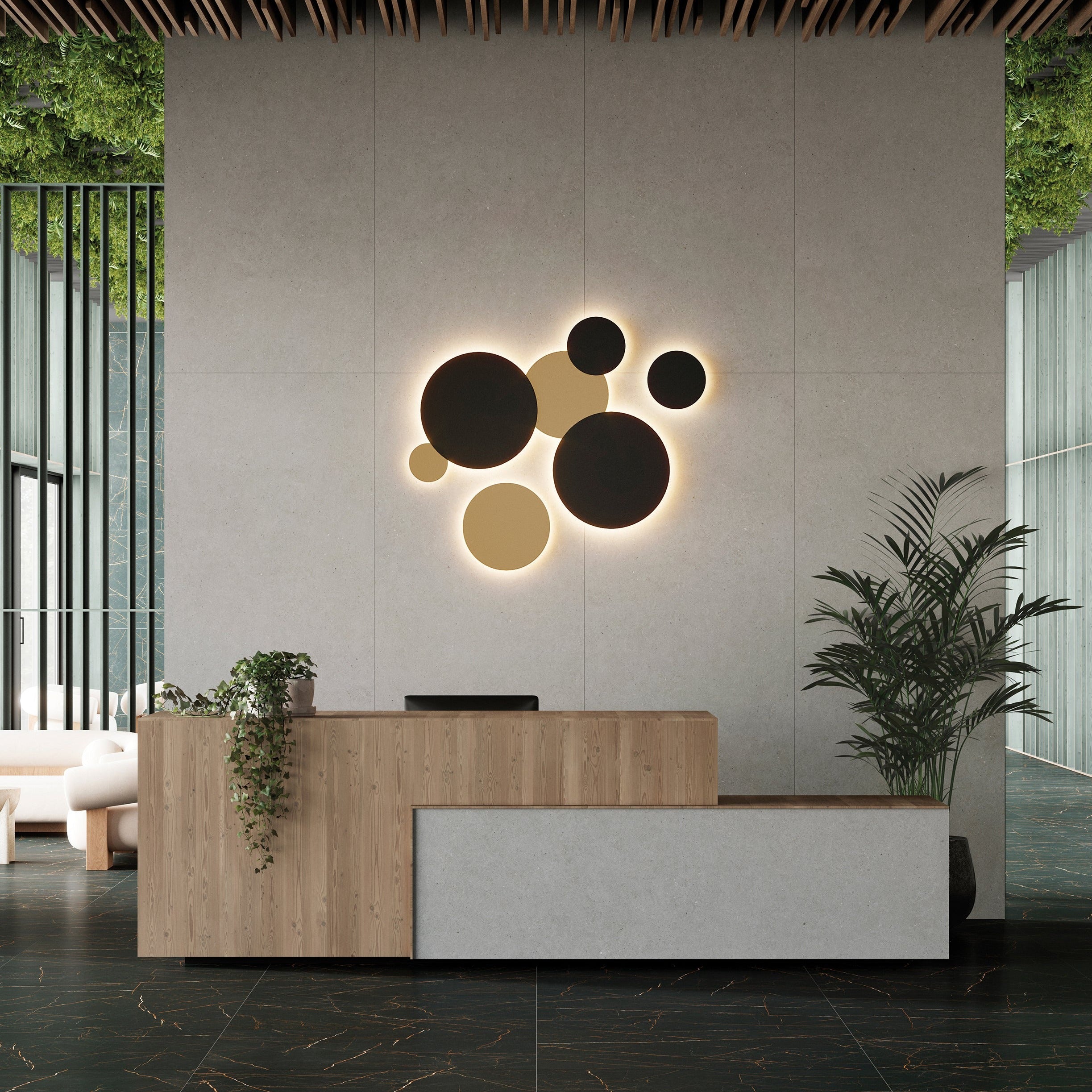 ACB Combo Aplique 16/3966-20 Oro Tecnico, LED 10W 640lm, CRI90 IP65, LED integrado, Kelvin 2700K-3000K Slide Switch A3966070O