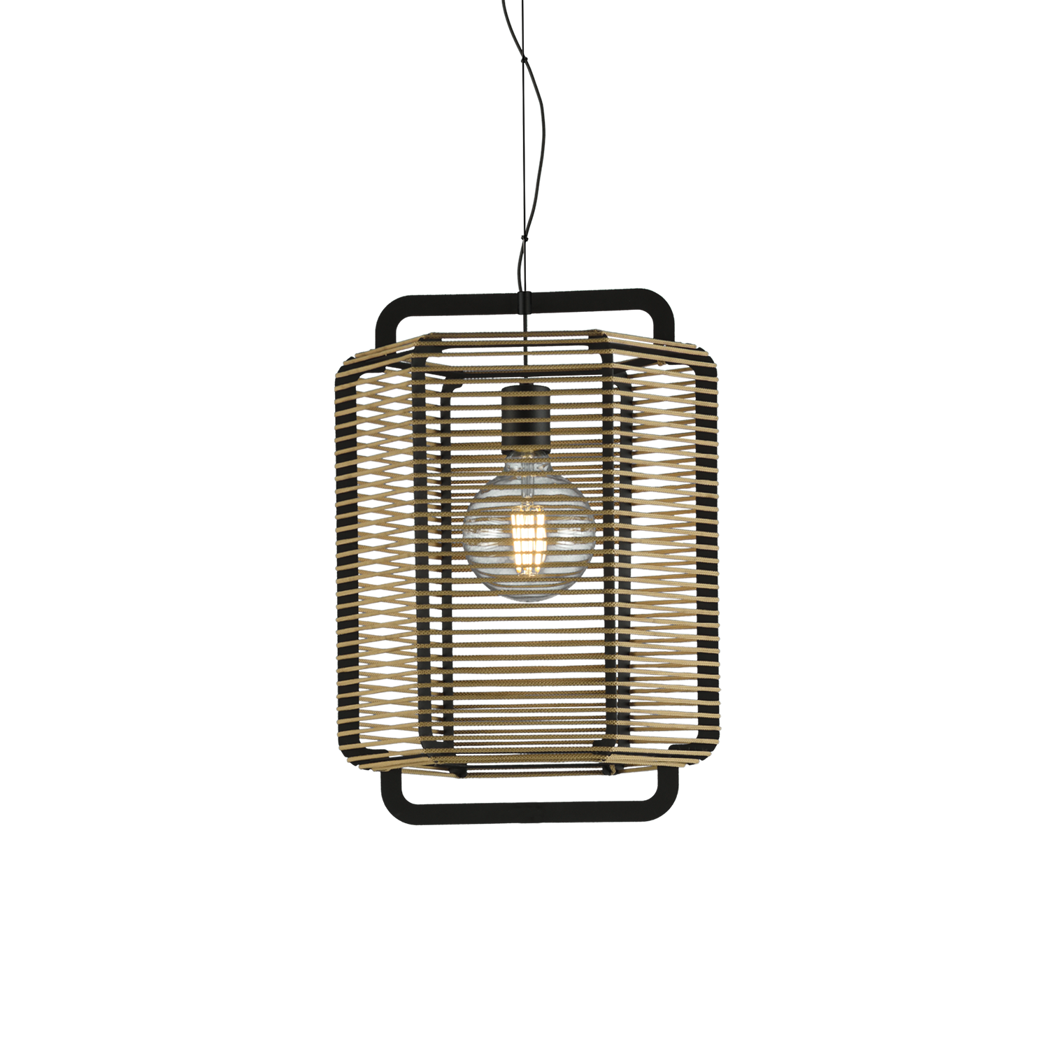 ACB Corda Lámpara de techo colgante 3901/35 Negro Texturado/Arena, LED E27 15W, C39013NAR