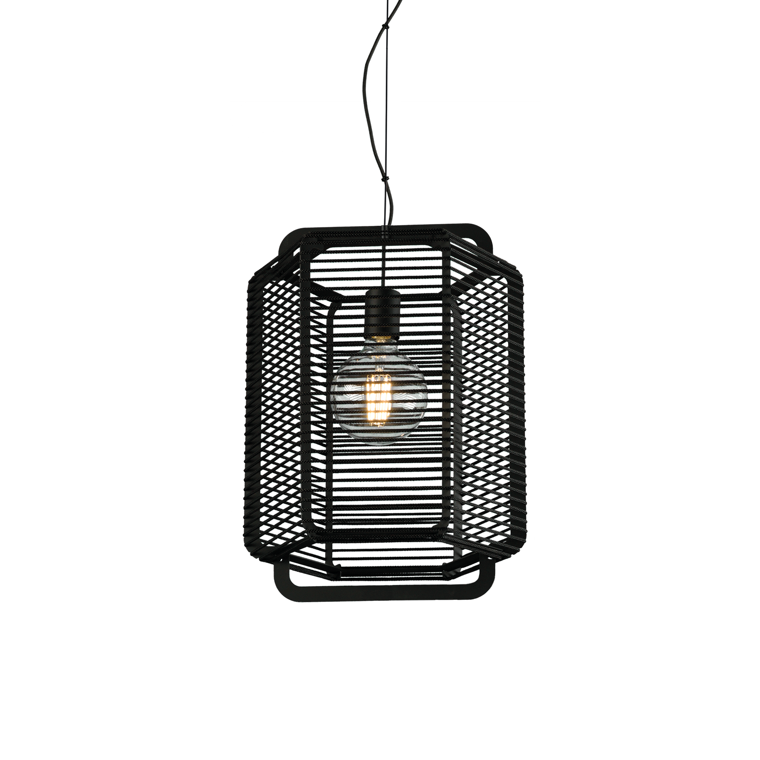 ACB Corda Lámpara de techo colgante 3901/35 Negro Texturado/Negro, LED E27 15W, C39013NN