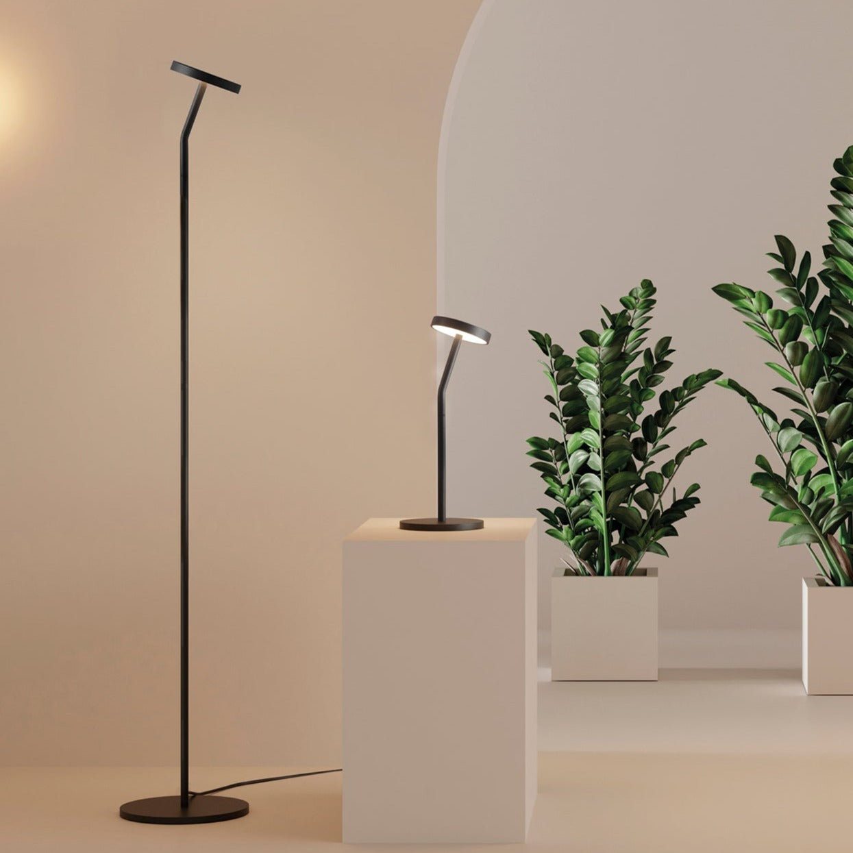 ACB Corvus Sobremesa 3945 Negro Texturado, LED 4.2W 3000K 530lm, CRI90 I, LED integrado, Interruptor de cable S3945000N