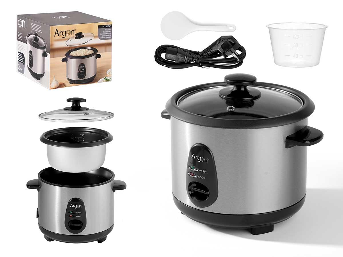 Argon Arrocera Eléctrica 1L 400W Acero Inoxidable 28x23x23 cm (6 Unidades)