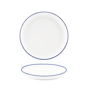 SUMMA Alacena Azul Plato Llano 23 cm - Porcelana Marfil y Azul - Colección Alacena Azul (6 Unidades)