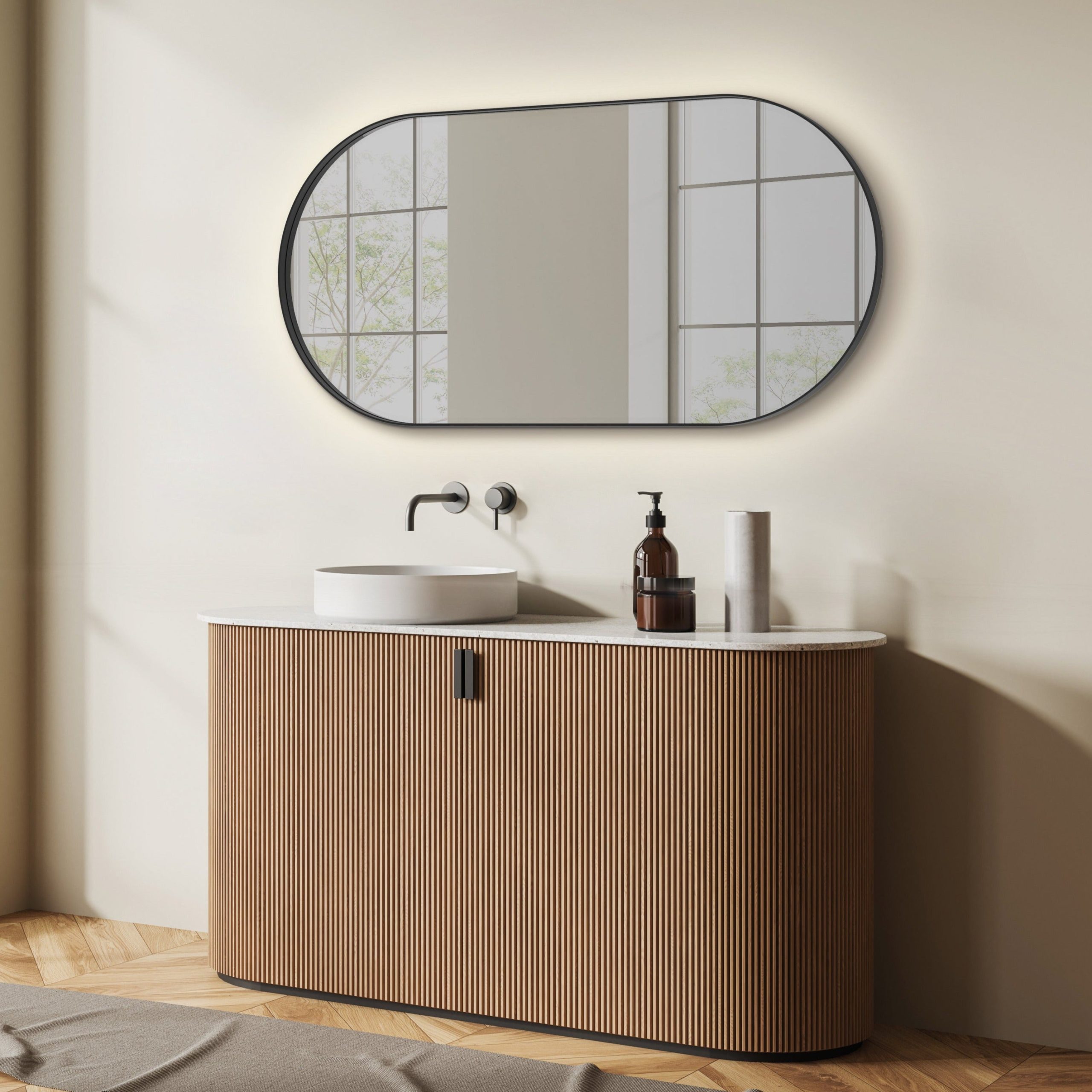 ACB Daniela Espejo 170x70cm negro LED A9755100N