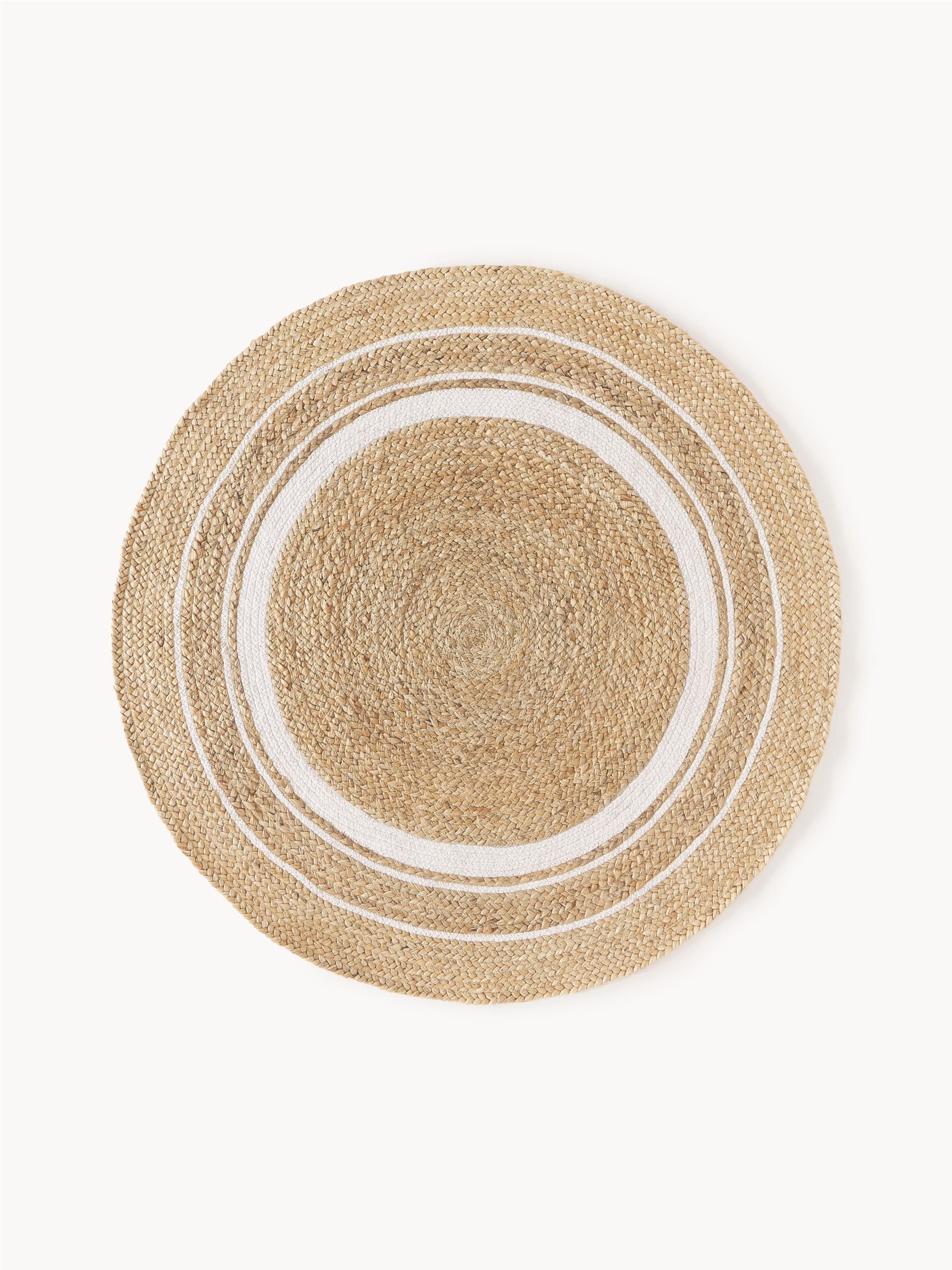 Alfombra redonda artesanal de yute Clover