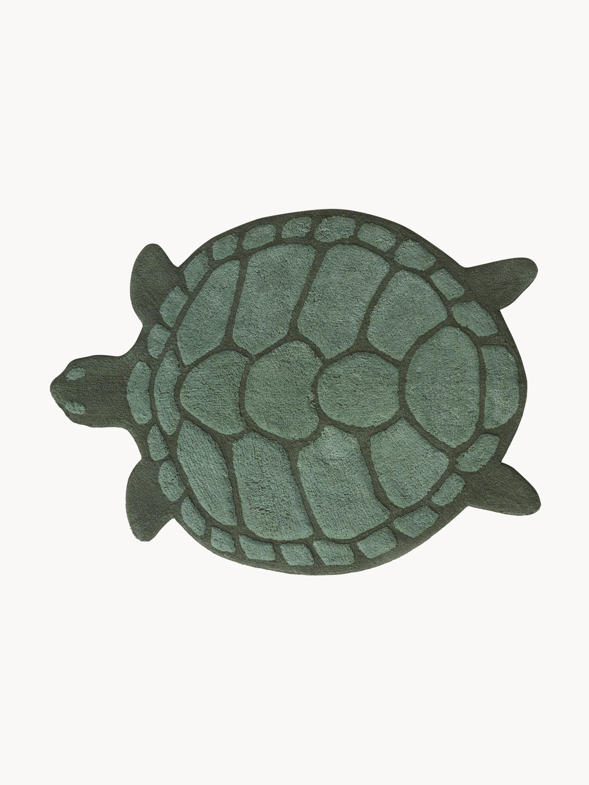Alfombrilla de baño de algodón orgánico en forma de tortuga Lazy