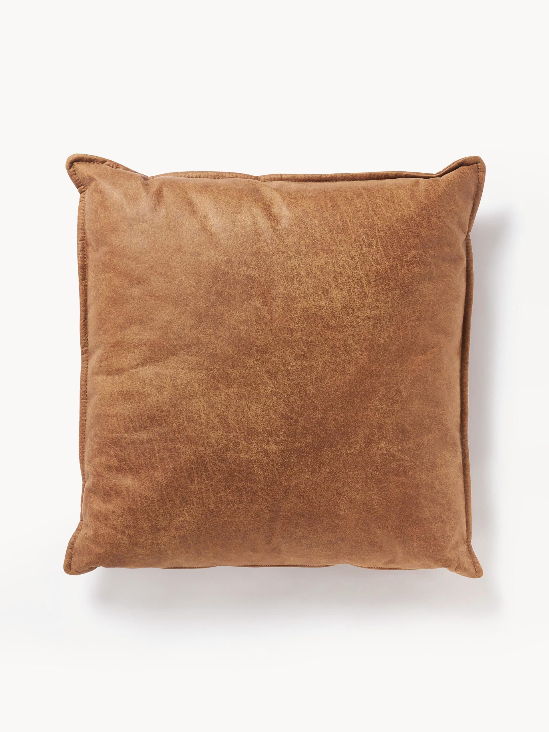 Cojín grande de cuero reciclado sofá Lennon, 60 x 60 cm