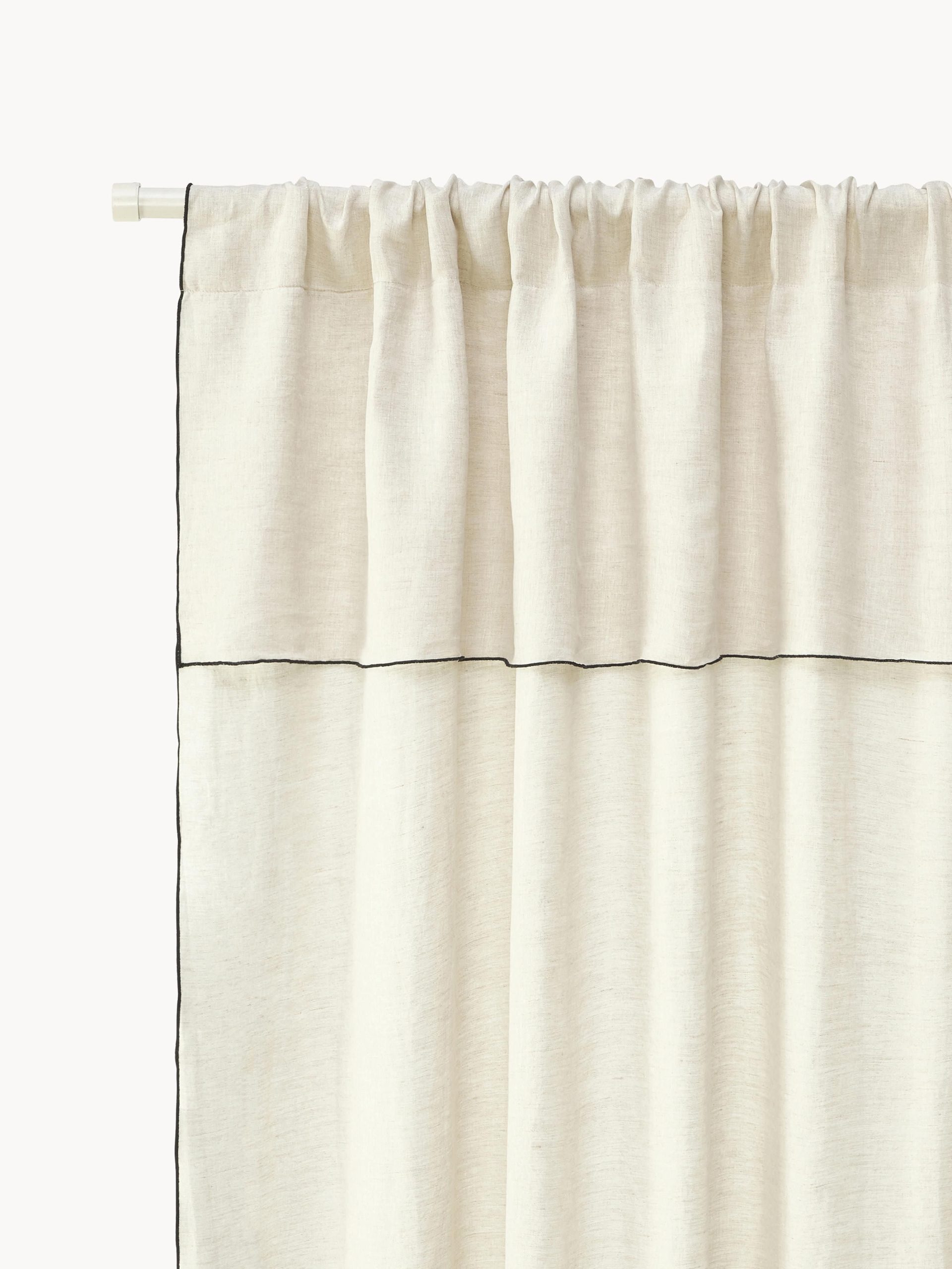 Cortinas de lino semitransparentes con dobladillo Eleonara, 2 uds.