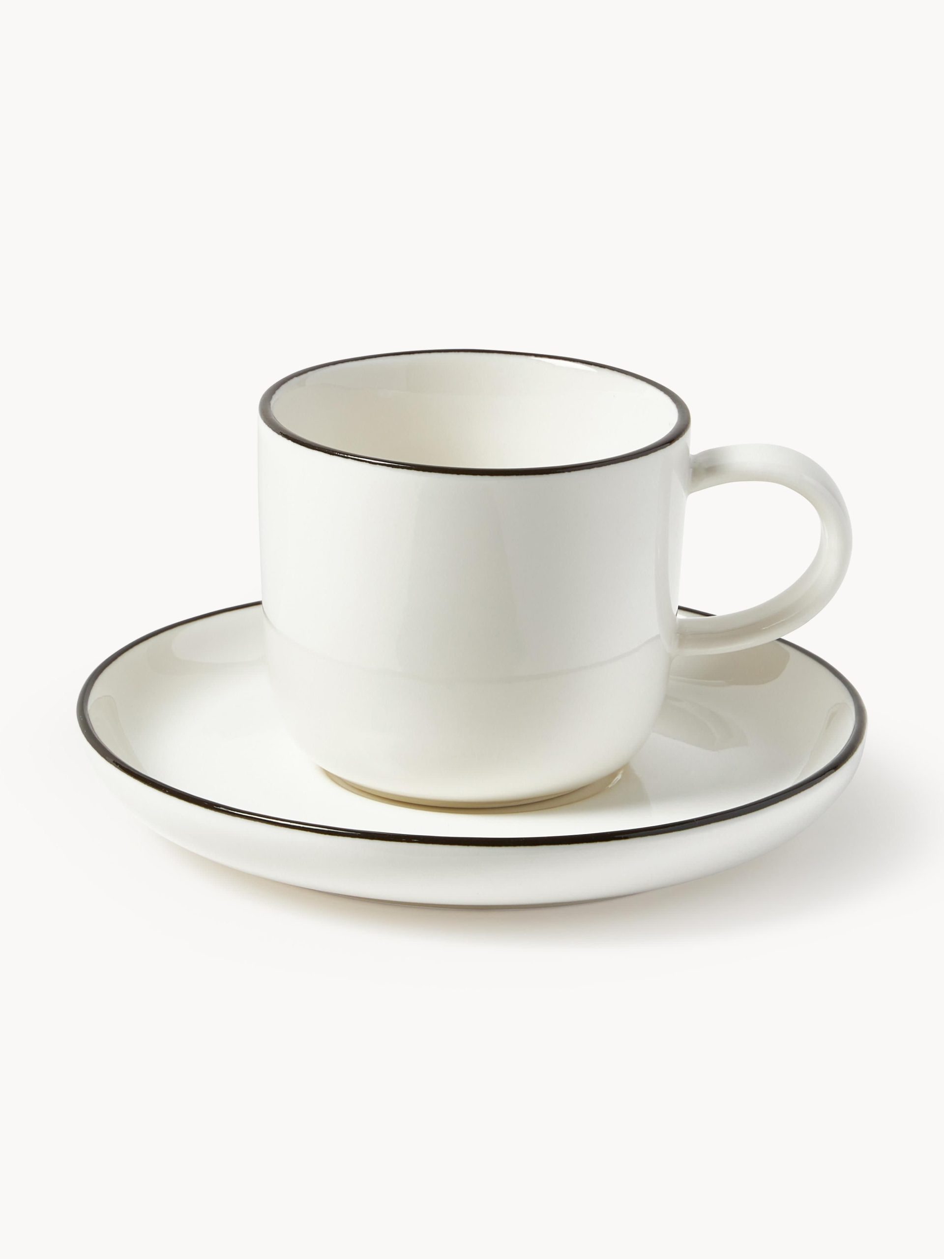 Tazas espresso con platitos de porcelana Facile, 2 uds.