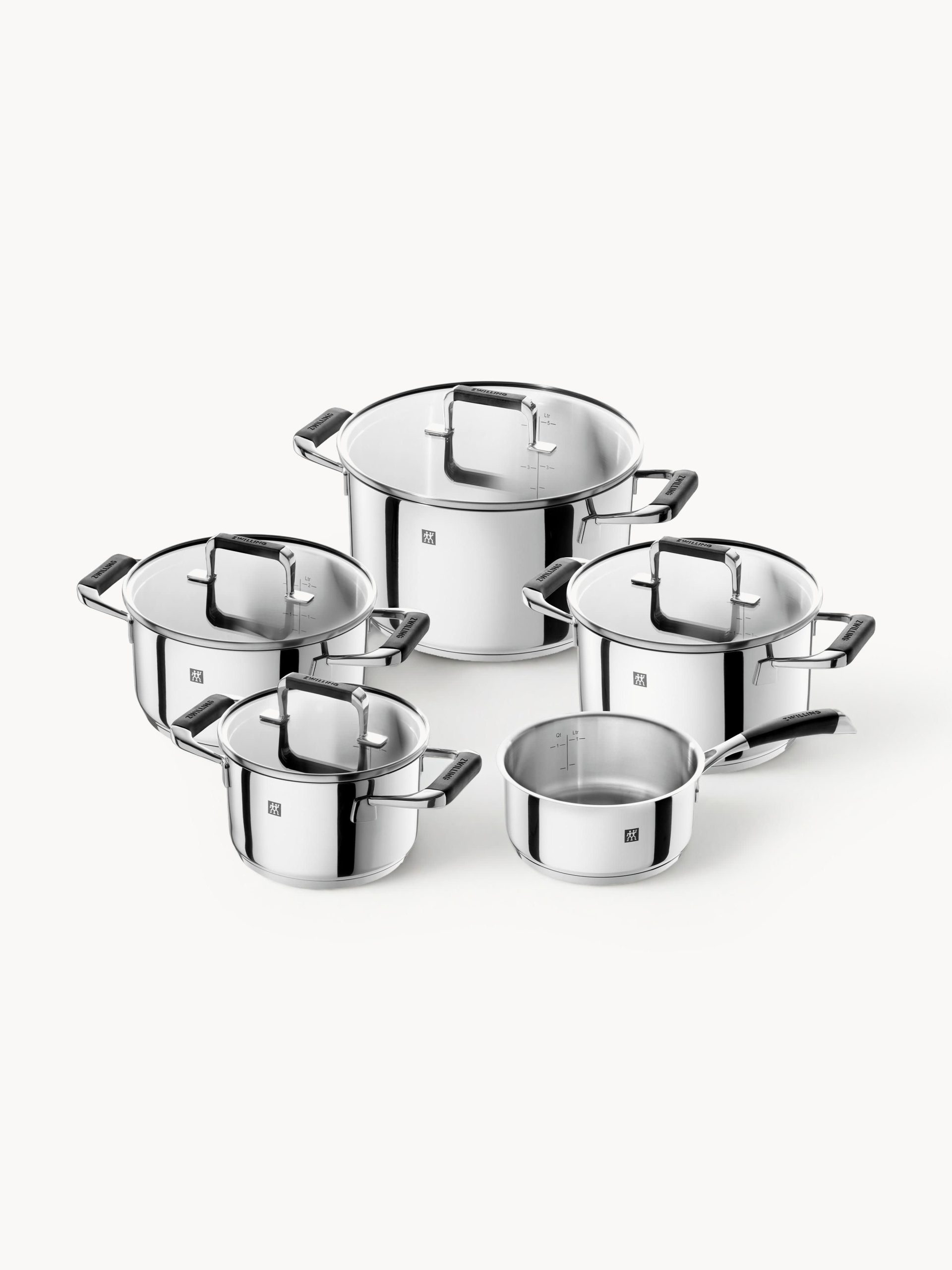 Batería de cocina de acero inoxidable Poletto, 5 pzas.