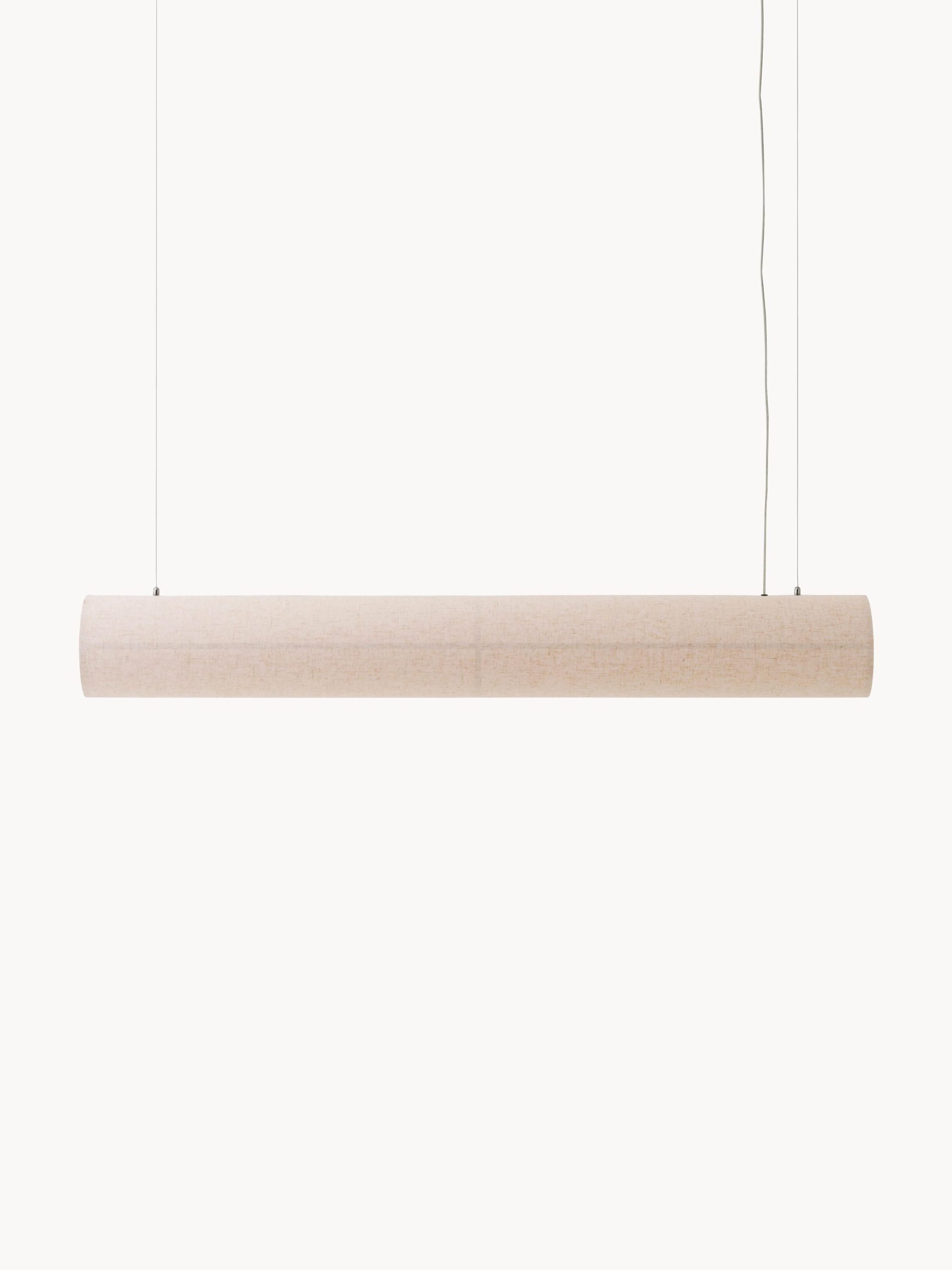 Lámpara de techo LED grande regulable de lino Hashira