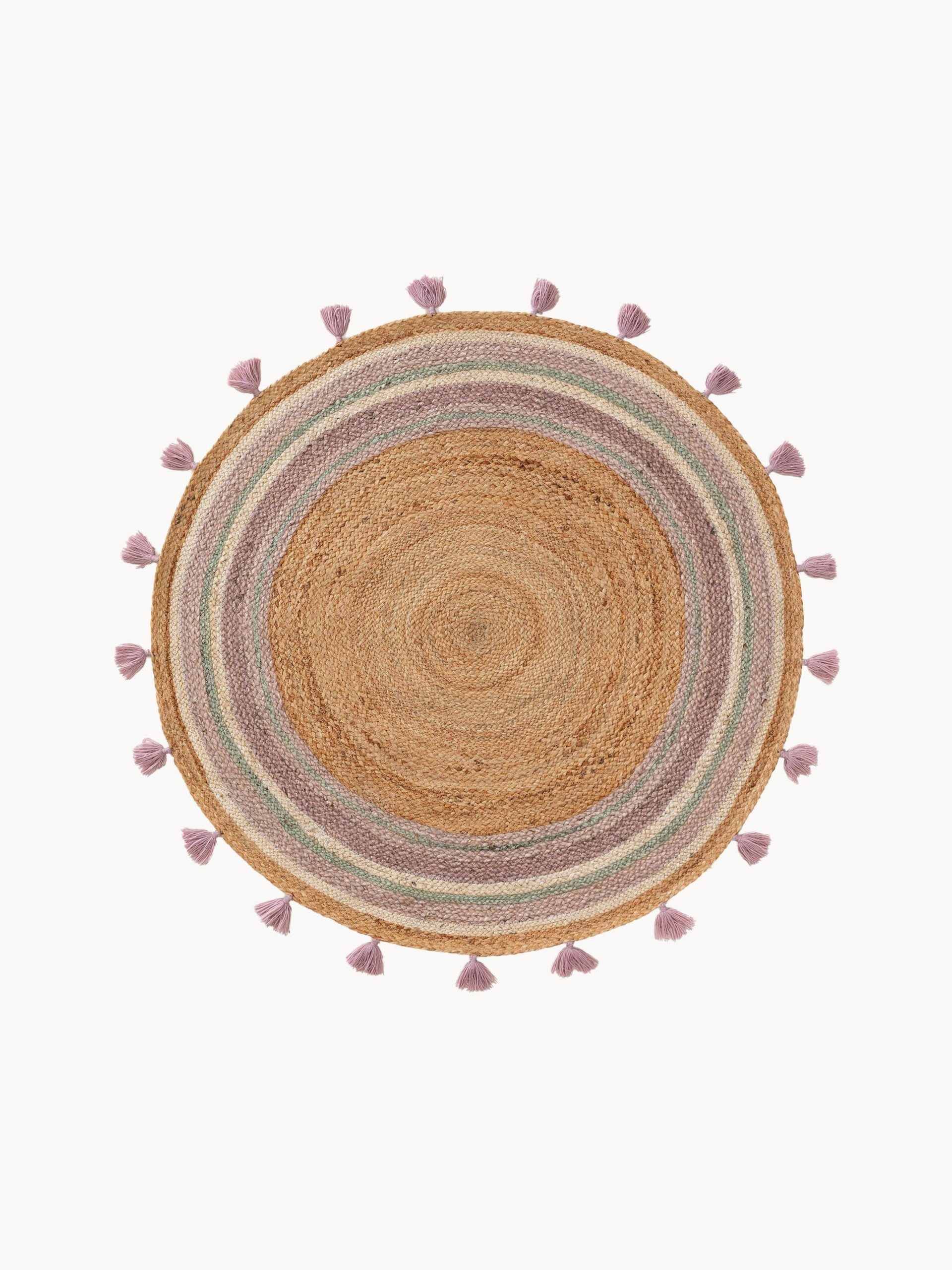 Alfombra infantil redonda artesanal de yute Lovis