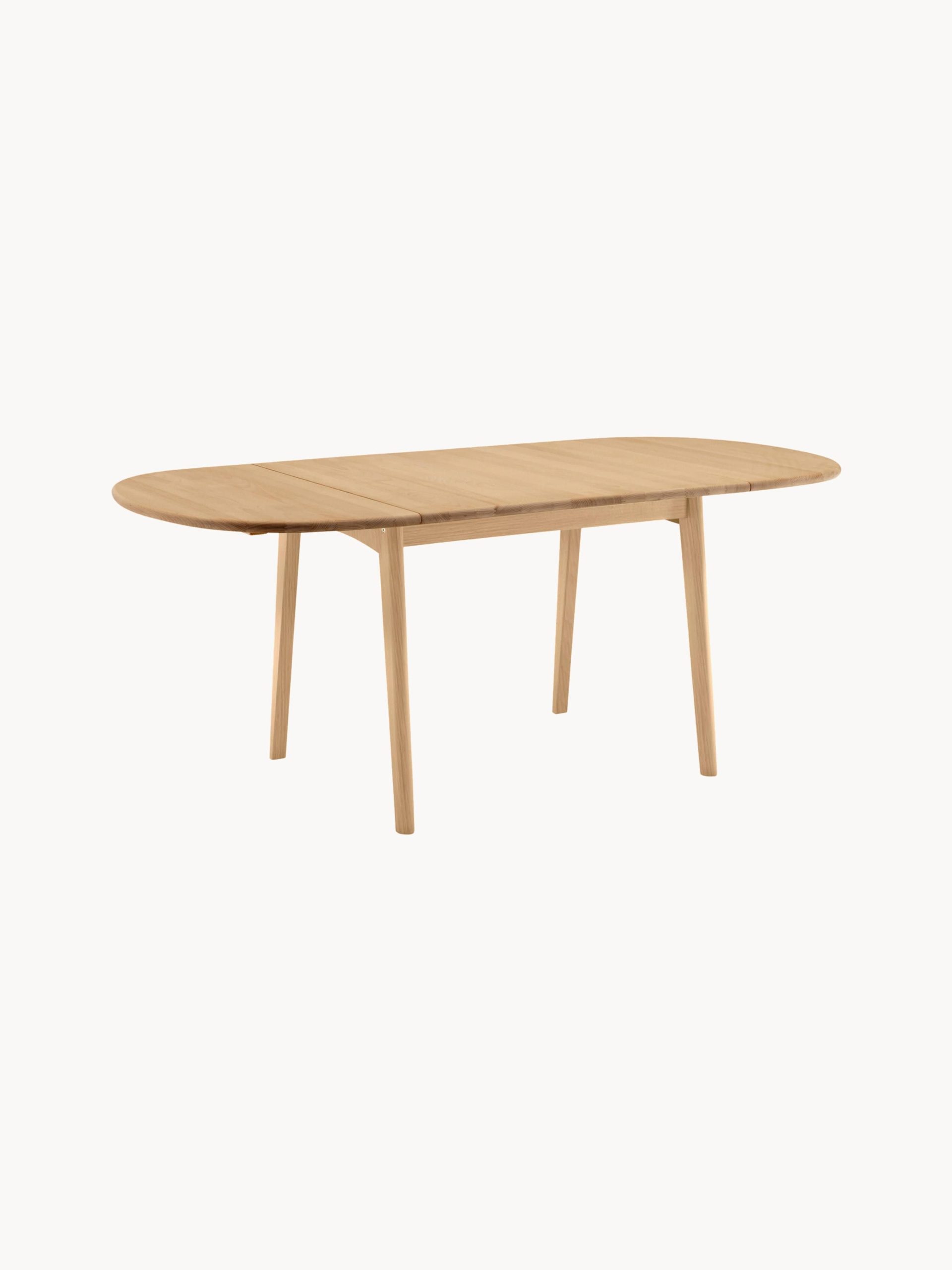 Mesa de comedor extensible ovalada de madera de roble CH002, 90 - 188 x 90 cm