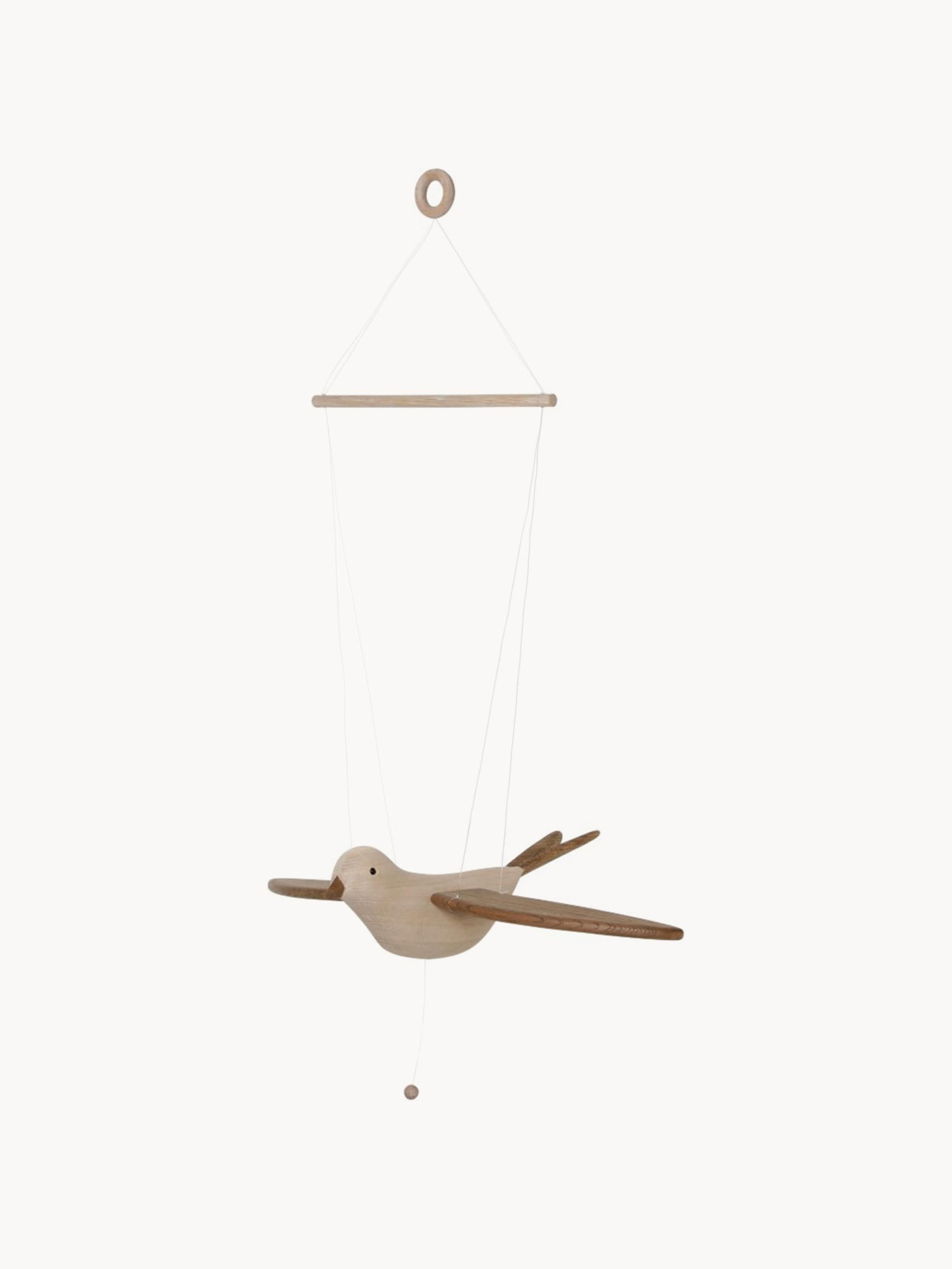 Móvil artesanal de madera de roble Koko