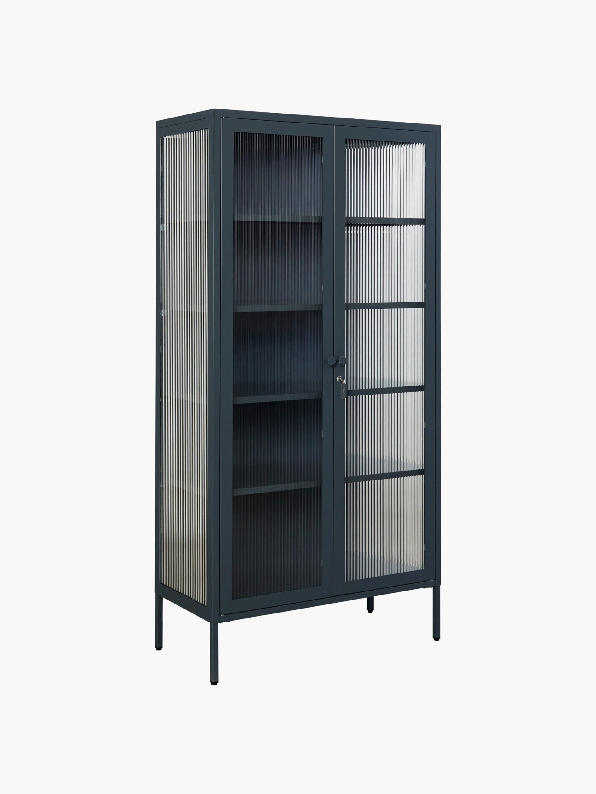 Vitrina de metal con cristal acanalado The Collector