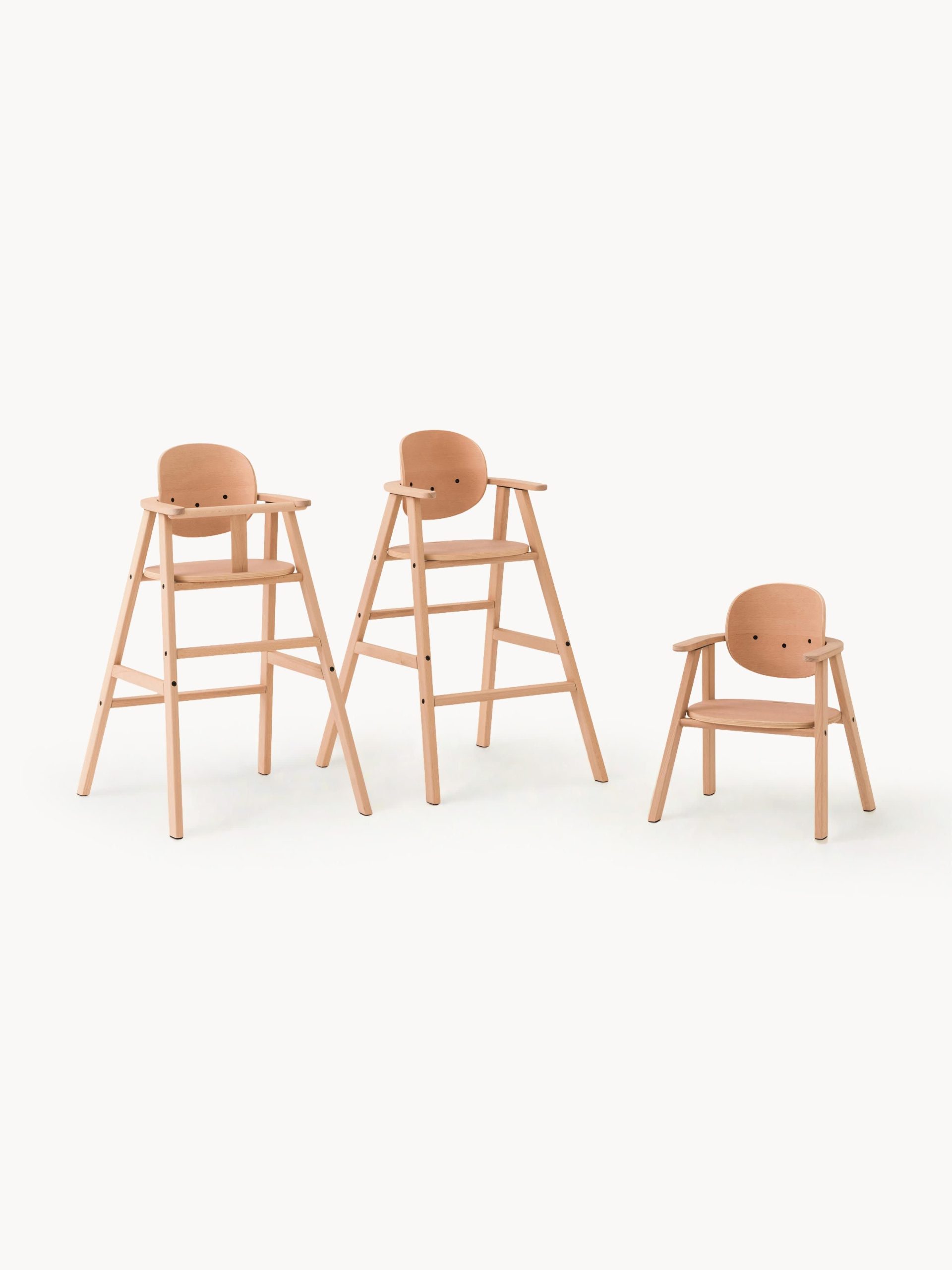 Silla infantil de madera de haya 3in1 Growing Green