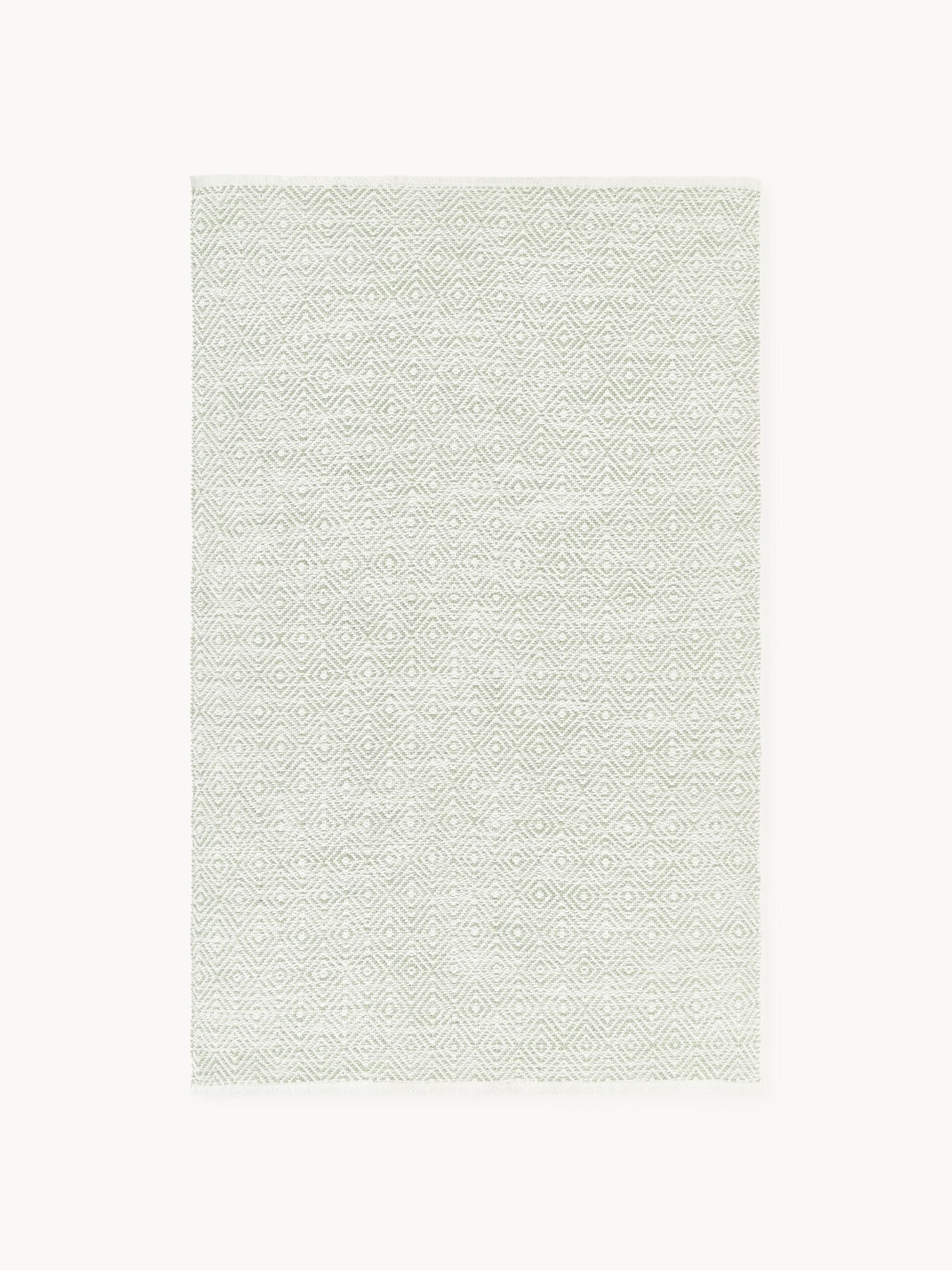 Alfombra artesanal exterior con estampado de rombos vintage Rika