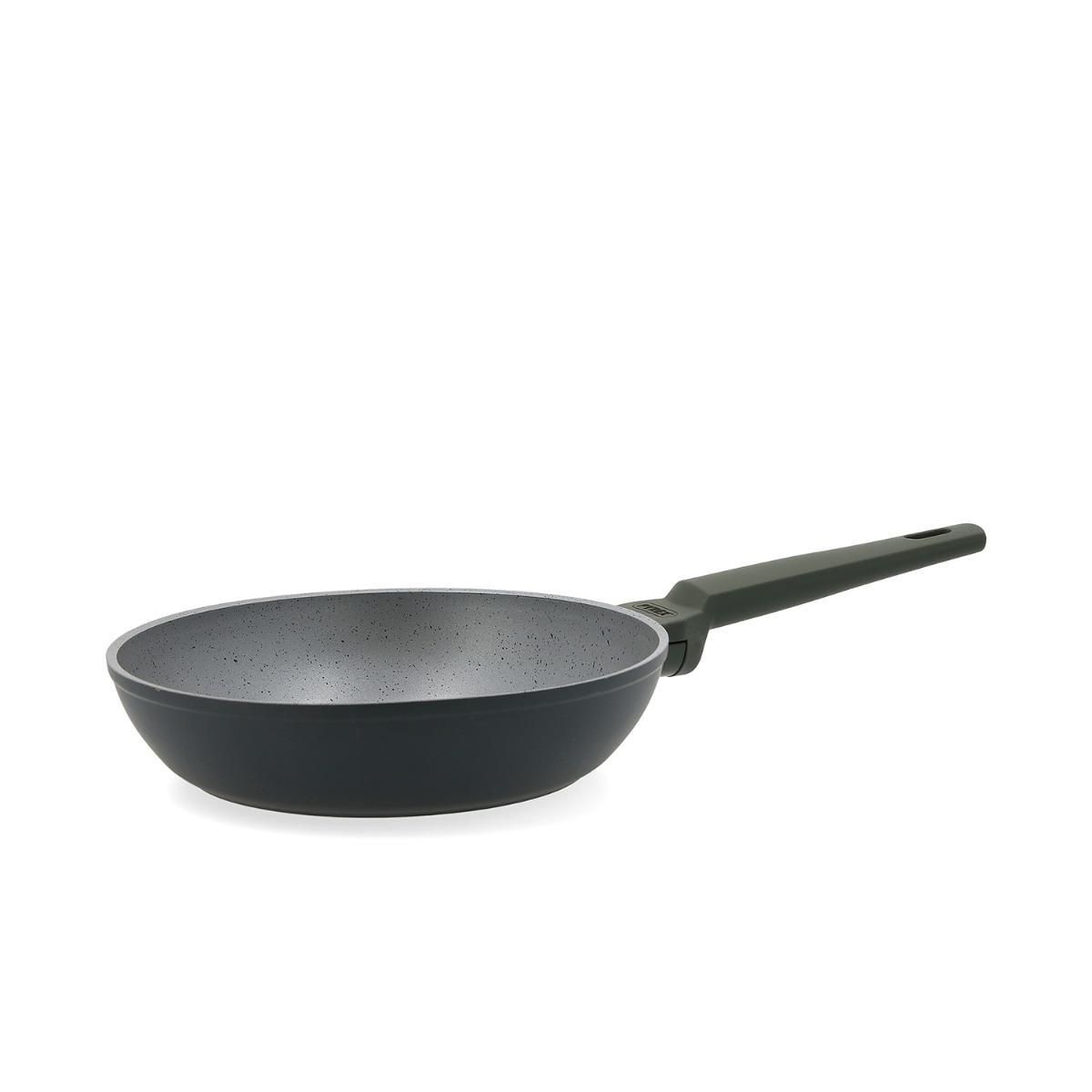 Pyrex Sartén Geoh Aluminio Forjado Negro 24 cm - Fondo Inducción Total Antiadherente 4 Capas Mango Soft Touch Robusta