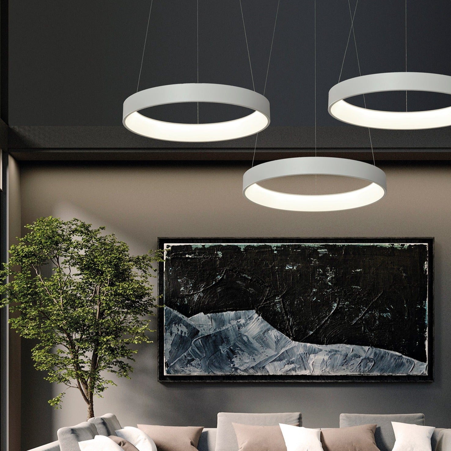 ACB Dilga Lámpara de techo colgante blanco LED Slide switch Casambi C3450470BCA