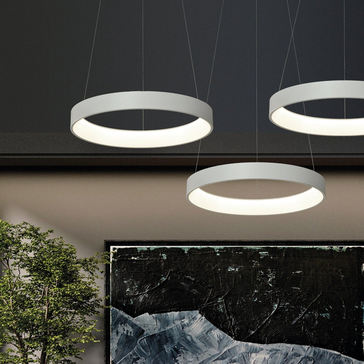 ACB Dilga Lámpara de techo colgante blanco LED Slide switch Casambi C3450270BCA