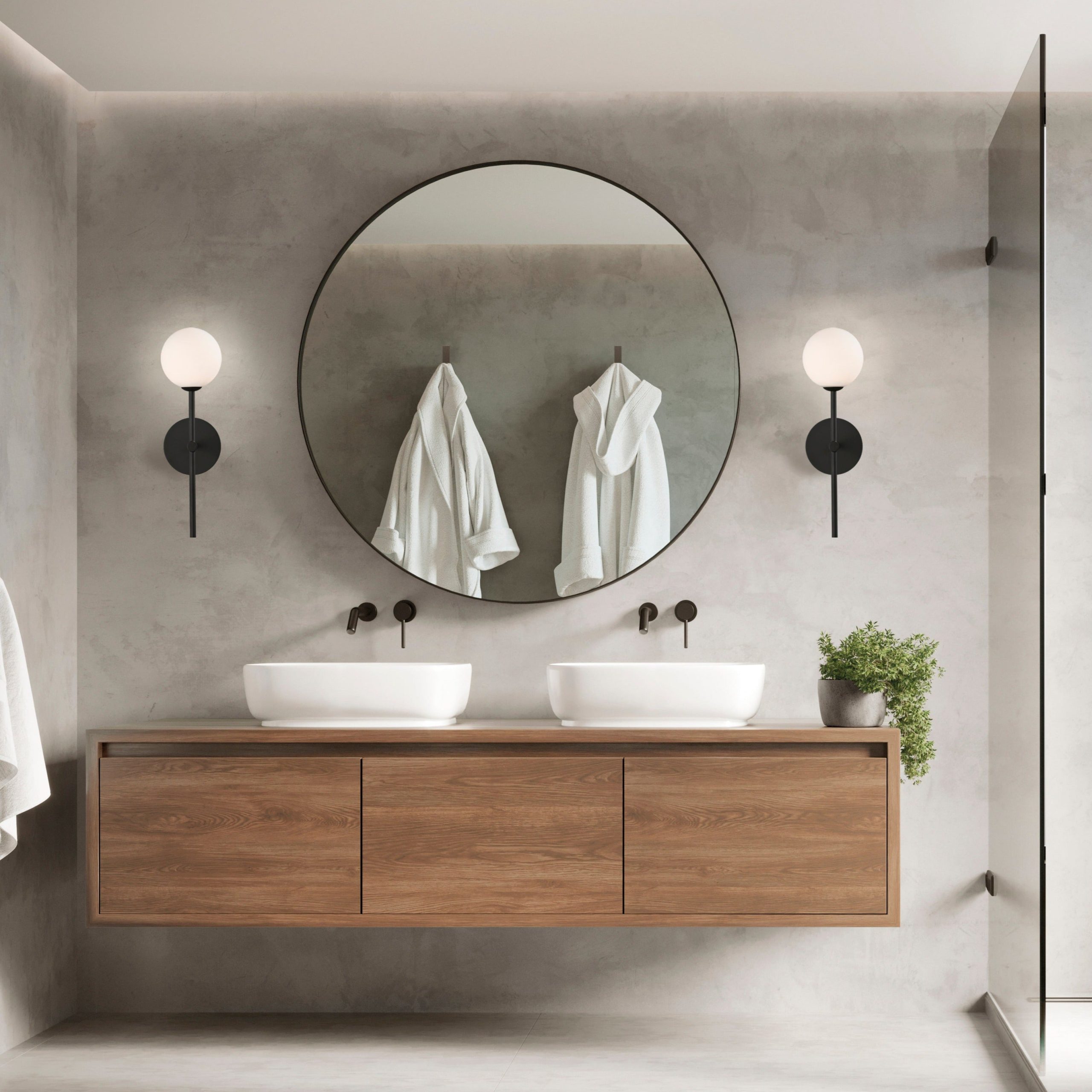 ACB Doris Aplique 16/3820 Opal/Negro Texturado, LED G9 7W, I IP44 A38201N